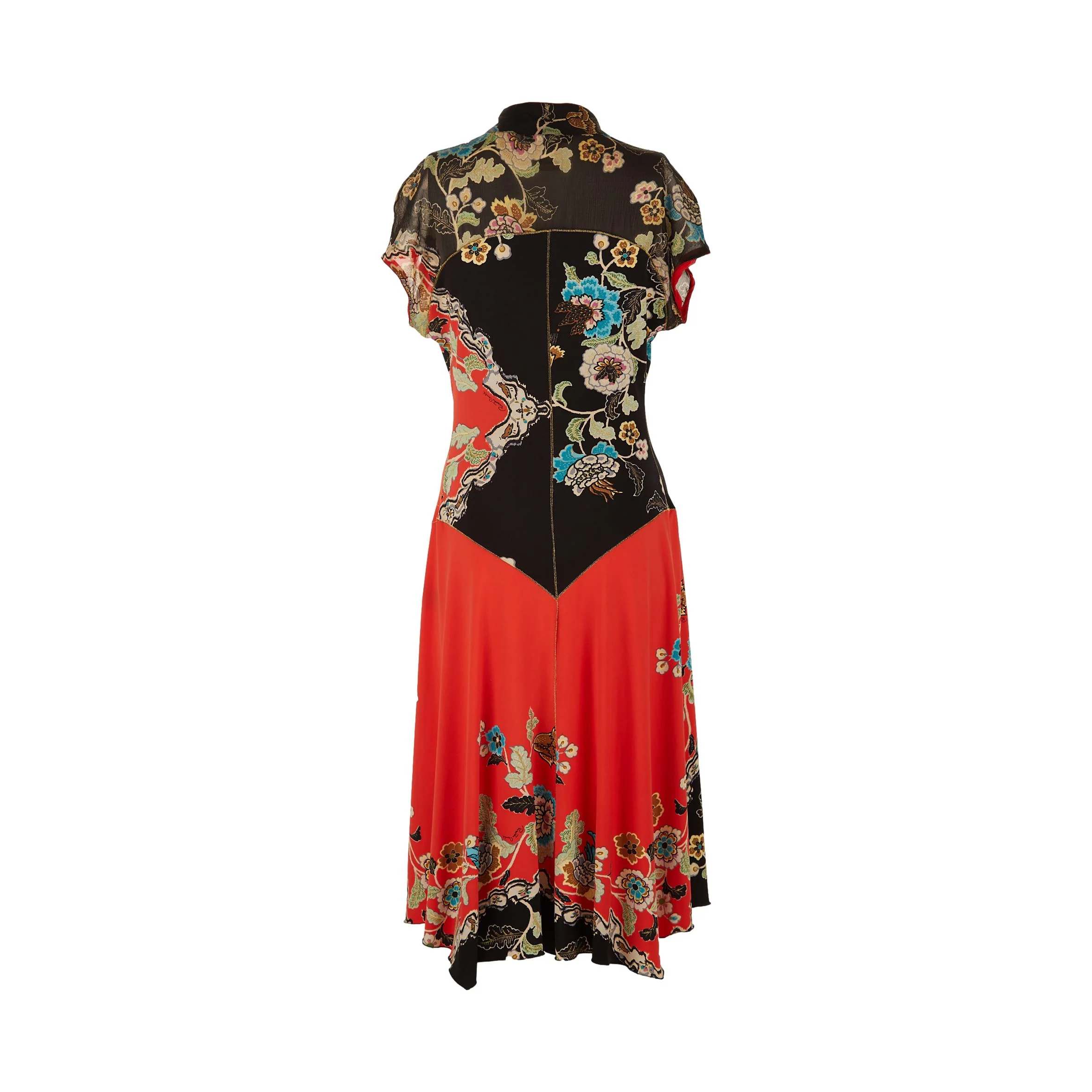 Roberto Cavalli Black Floral Print Dress - Image 2