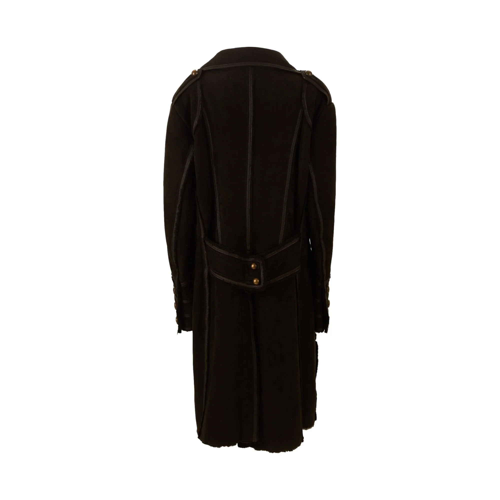 Roberto Cavalli Black Suede Shearling Coat - Image 3