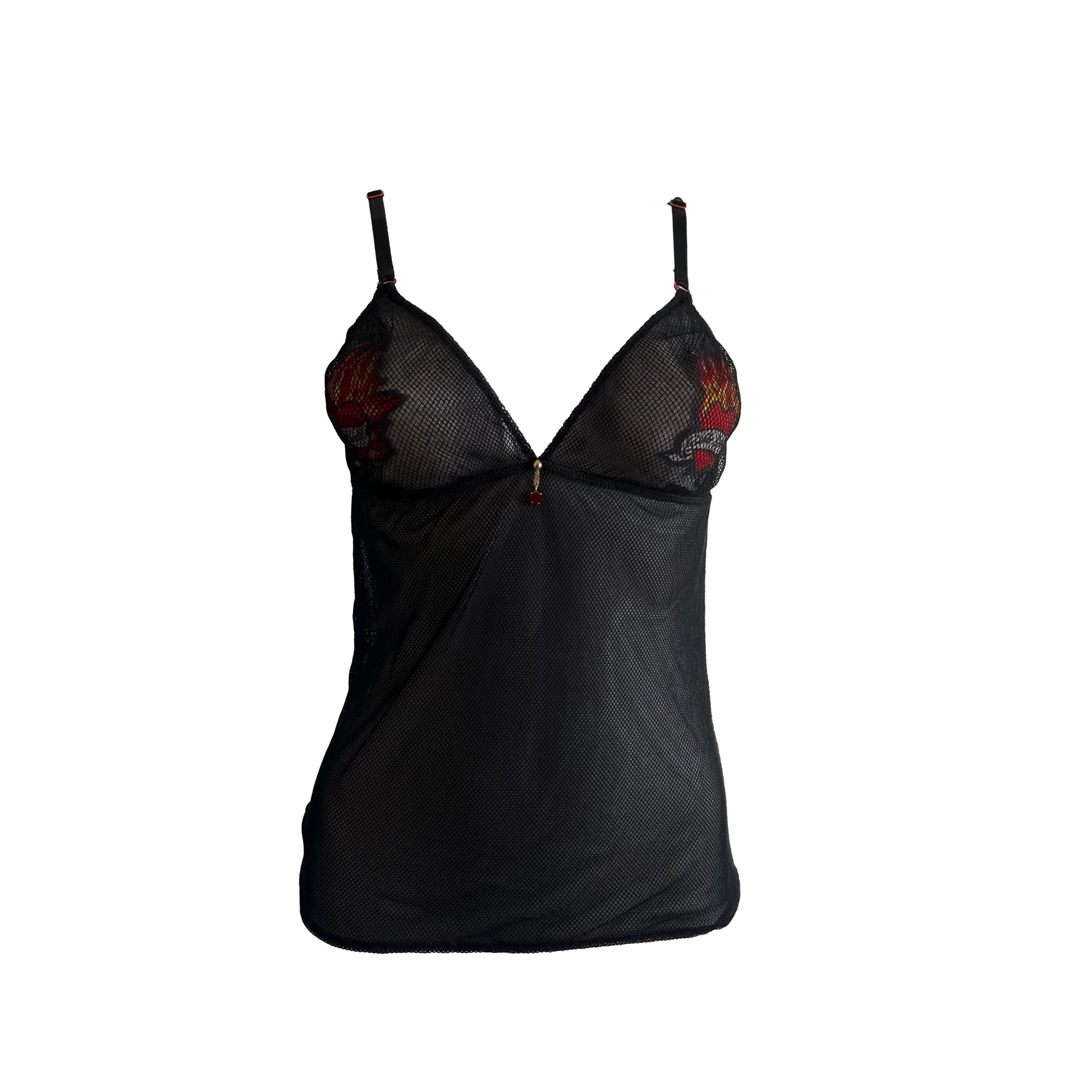Roberto Cavalli Heart Mesh Tank