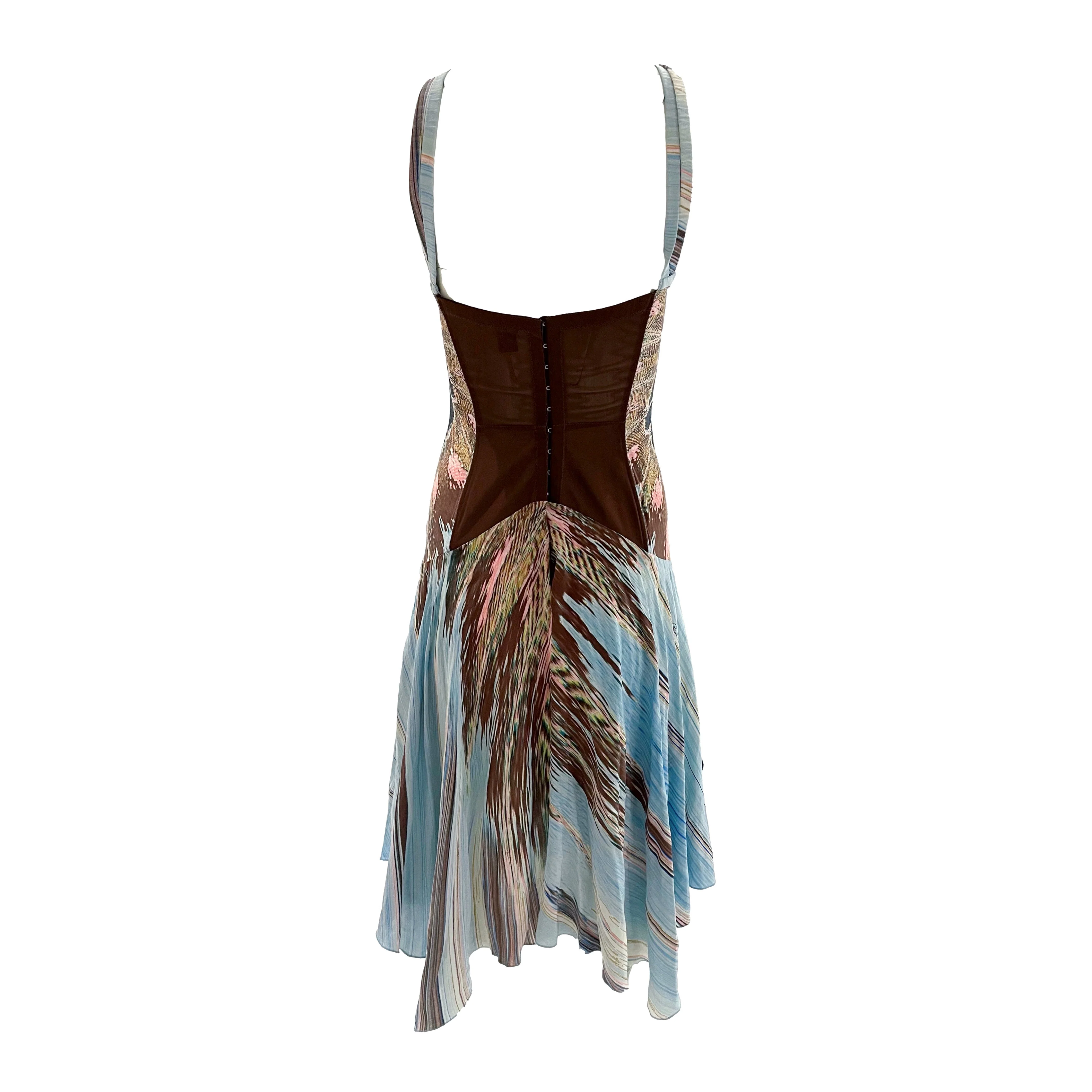 Roberto Cavalli Blue Feather Corset Dress - Image 2