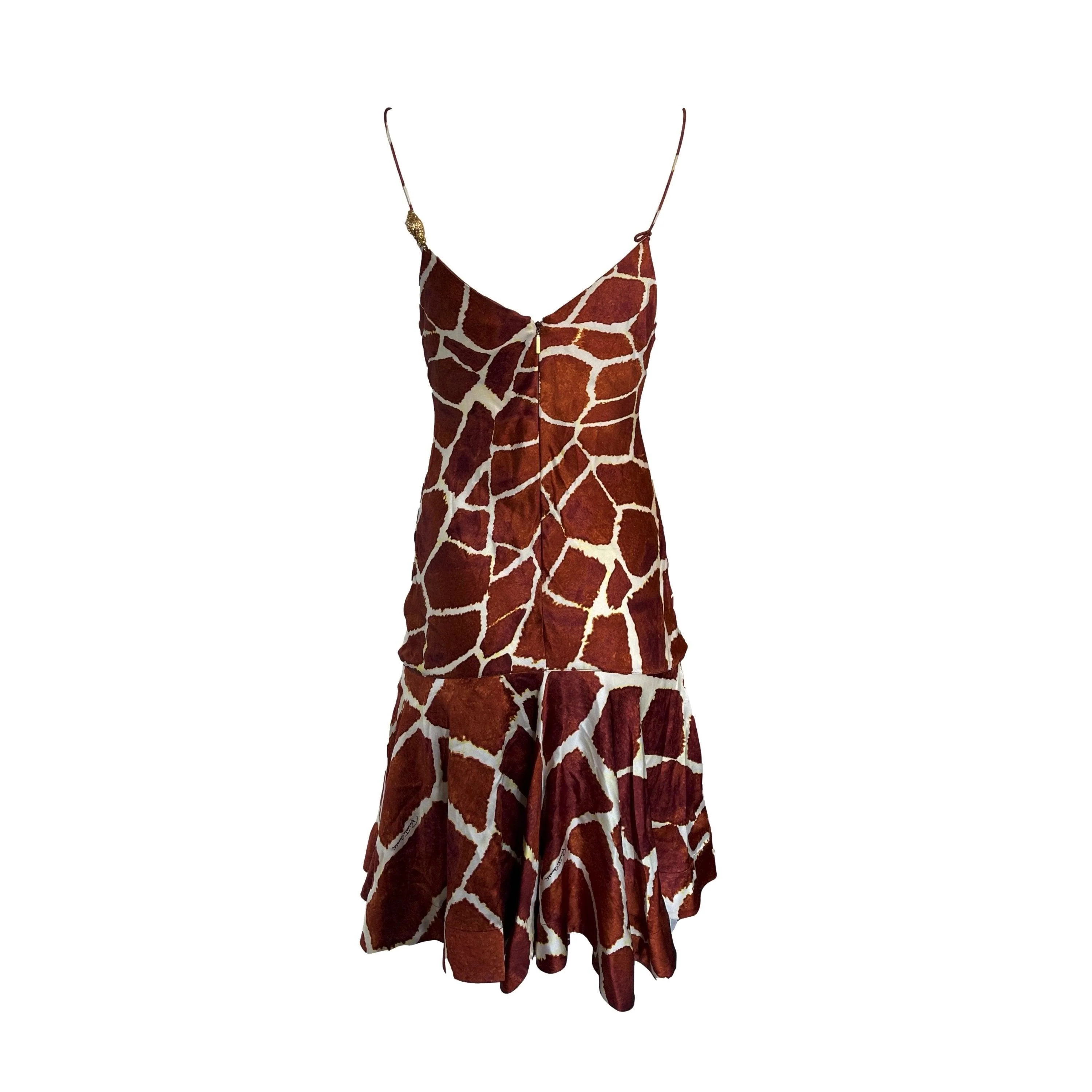Roberto Cavalli Brown Print Silk Dress - Image 2