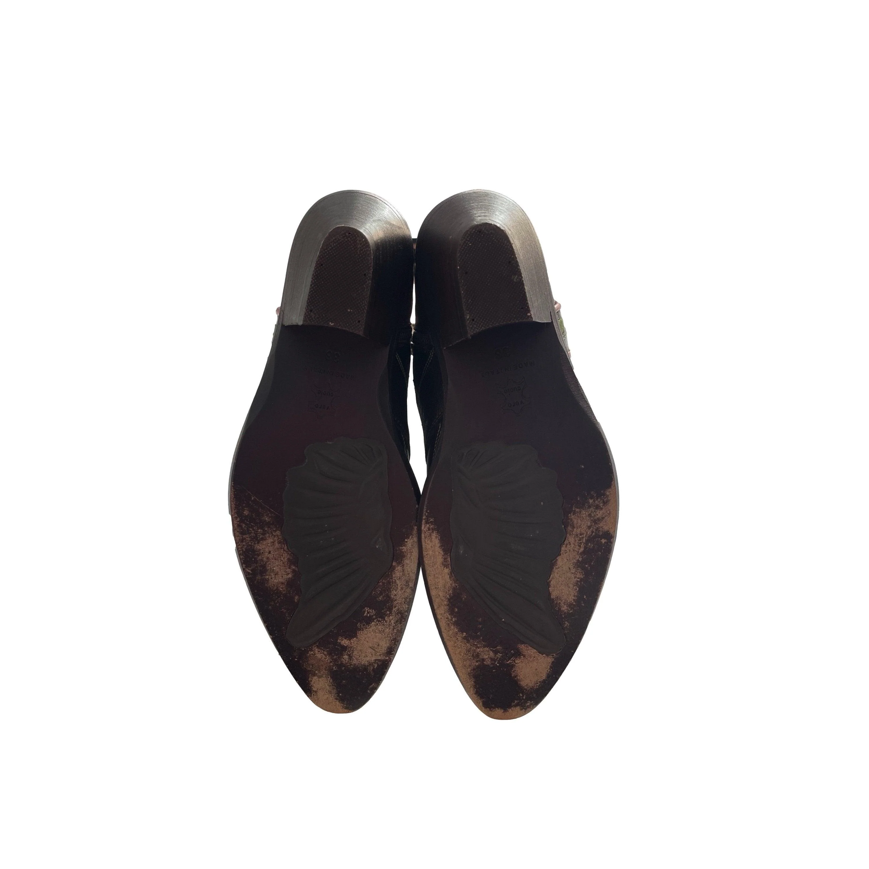Roberto Cavalli Brown Rose Cowboy Boots - Image 4