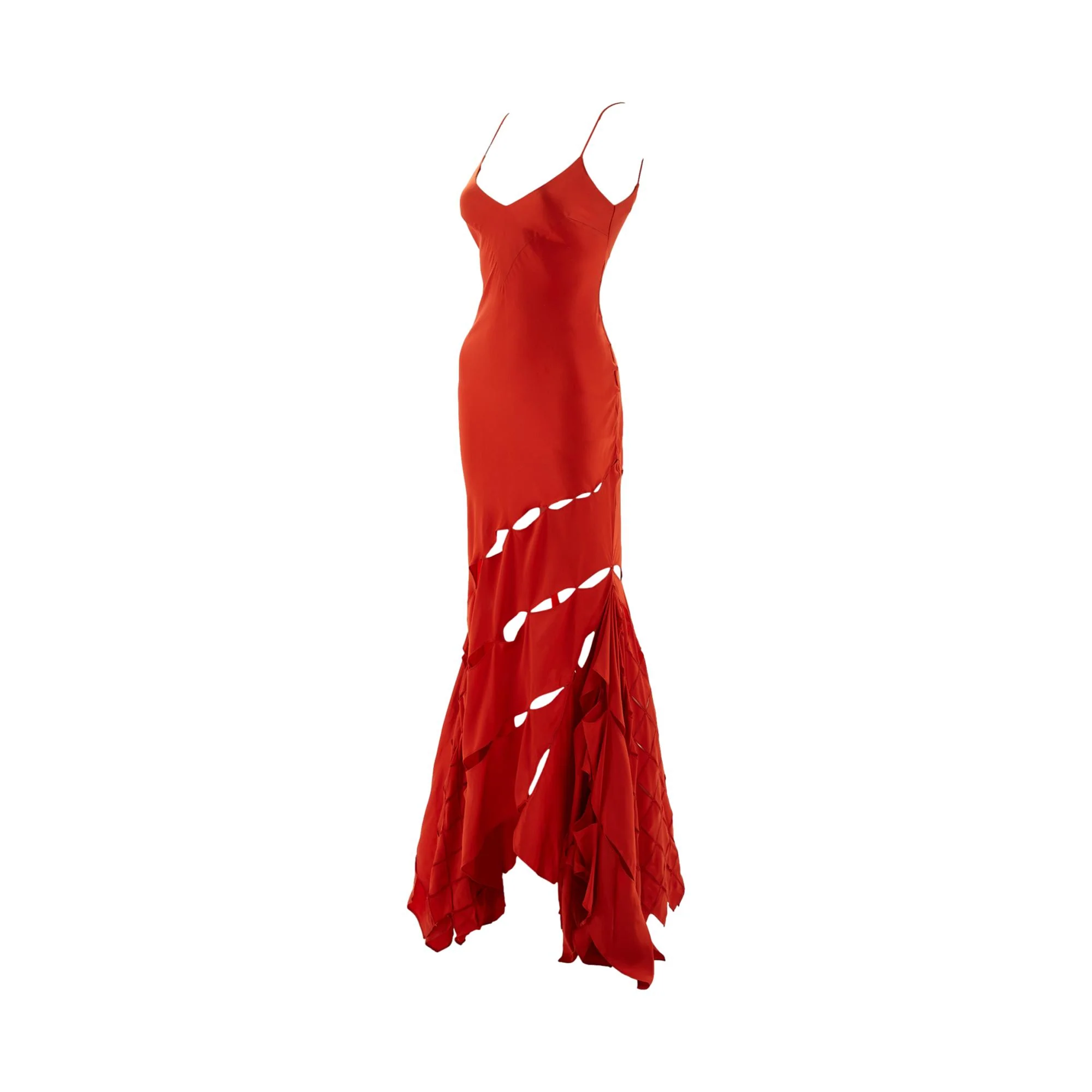 Roberto Cavalli Burnt Orange Silk Cut Out Dress - Image 2