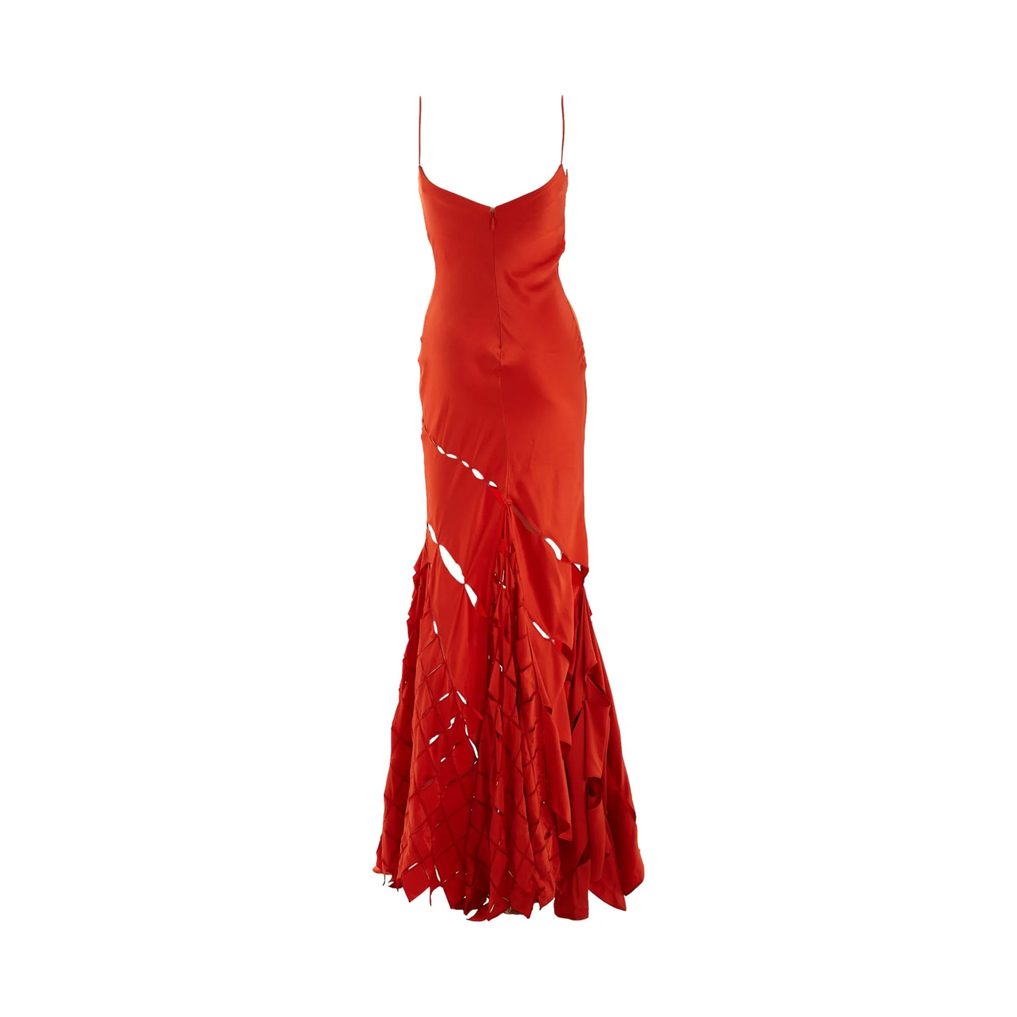 Roberto Cavalli Burnt Orange Silk Cut Out Dress - Image 3