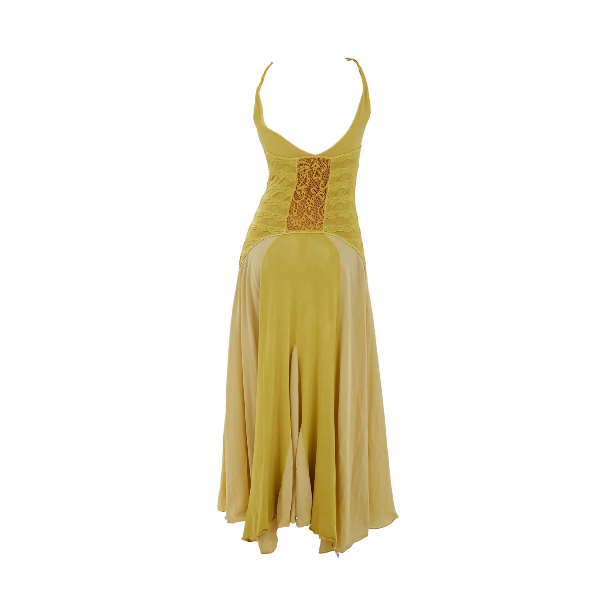 Roberto Cavalli Chartreuse Slip Dress - Image 2