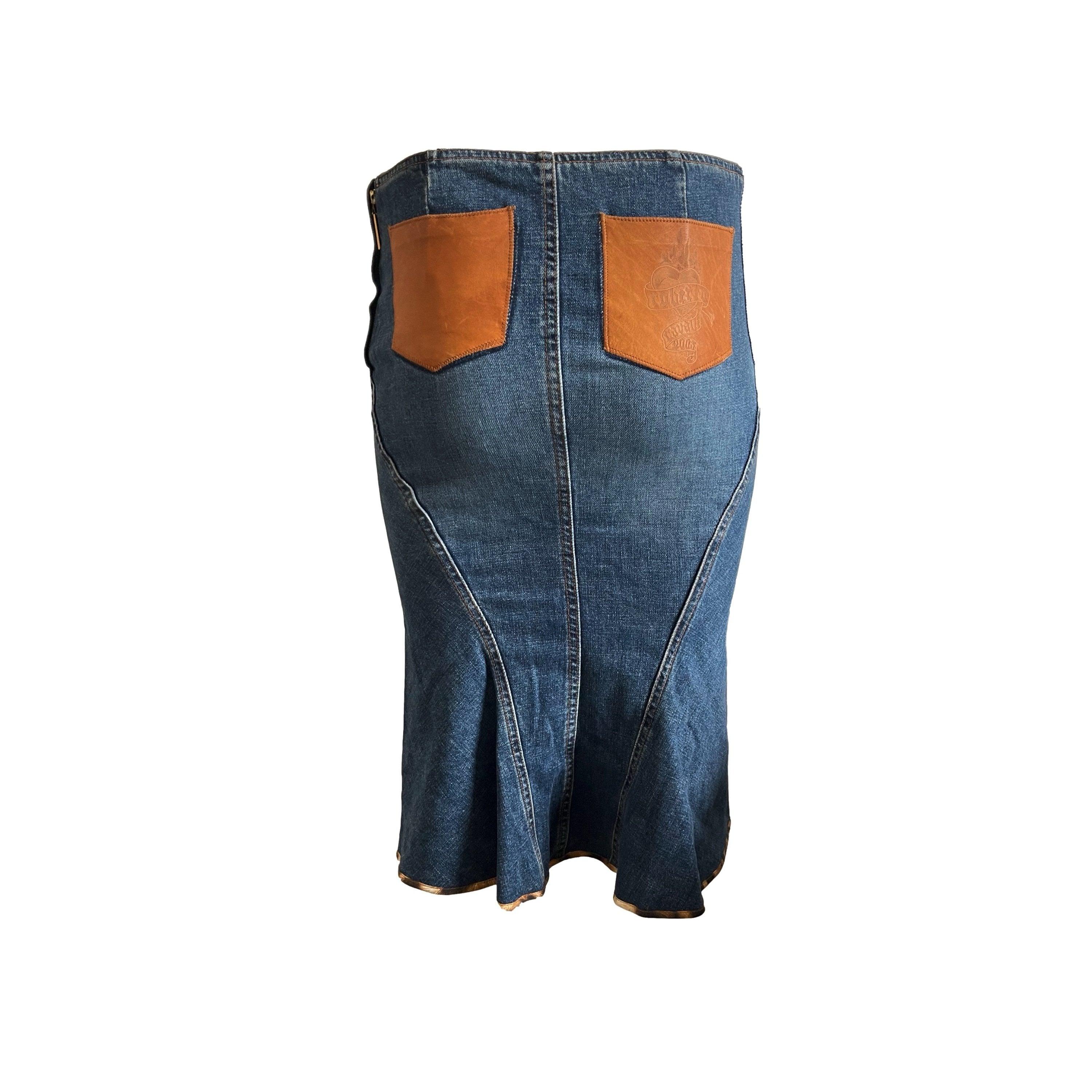 Roberto Cavalli Denim Knee Length Skirt - Image 2
