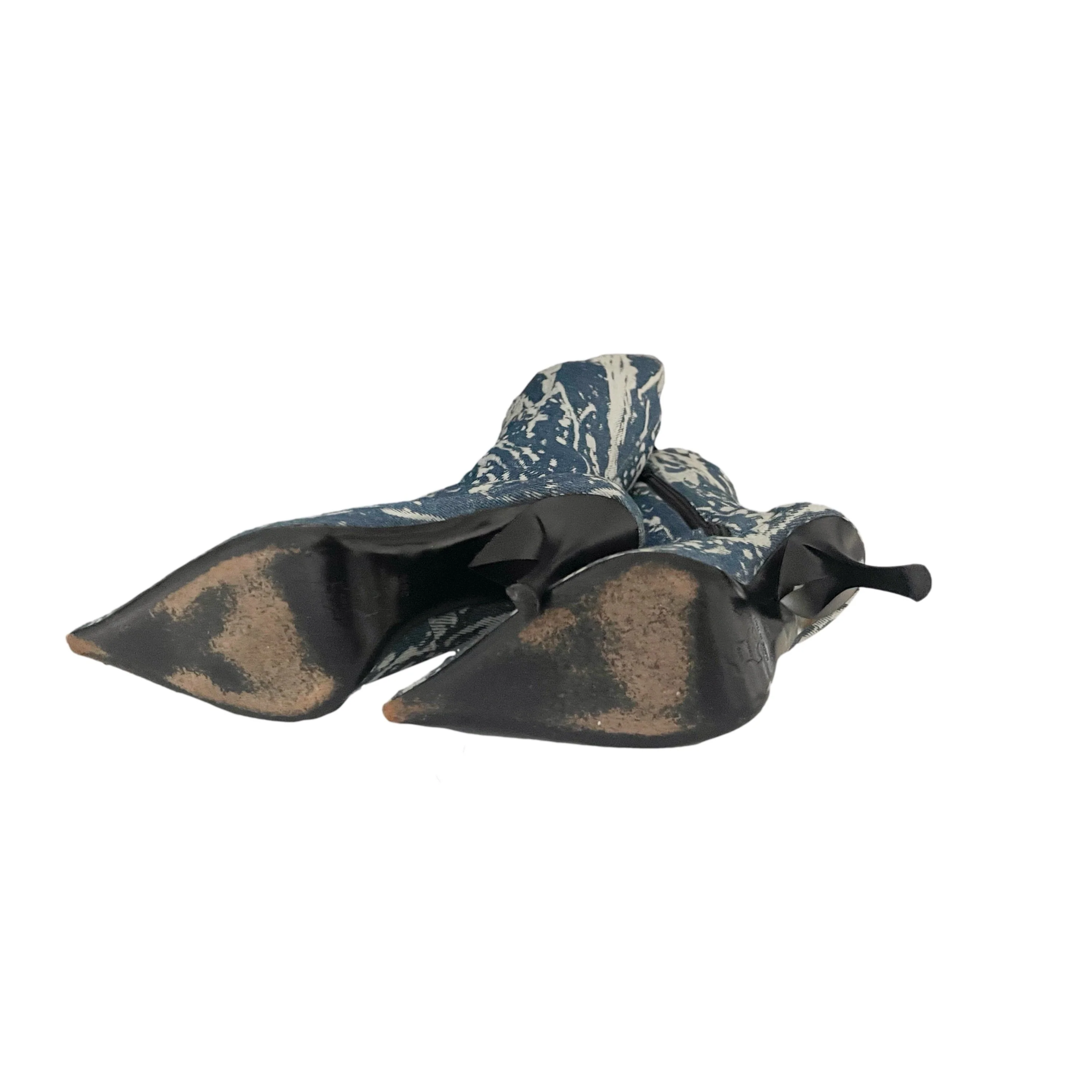 Roberto Cavalli Denim Tie Dye Knee Length Boots - Image 4