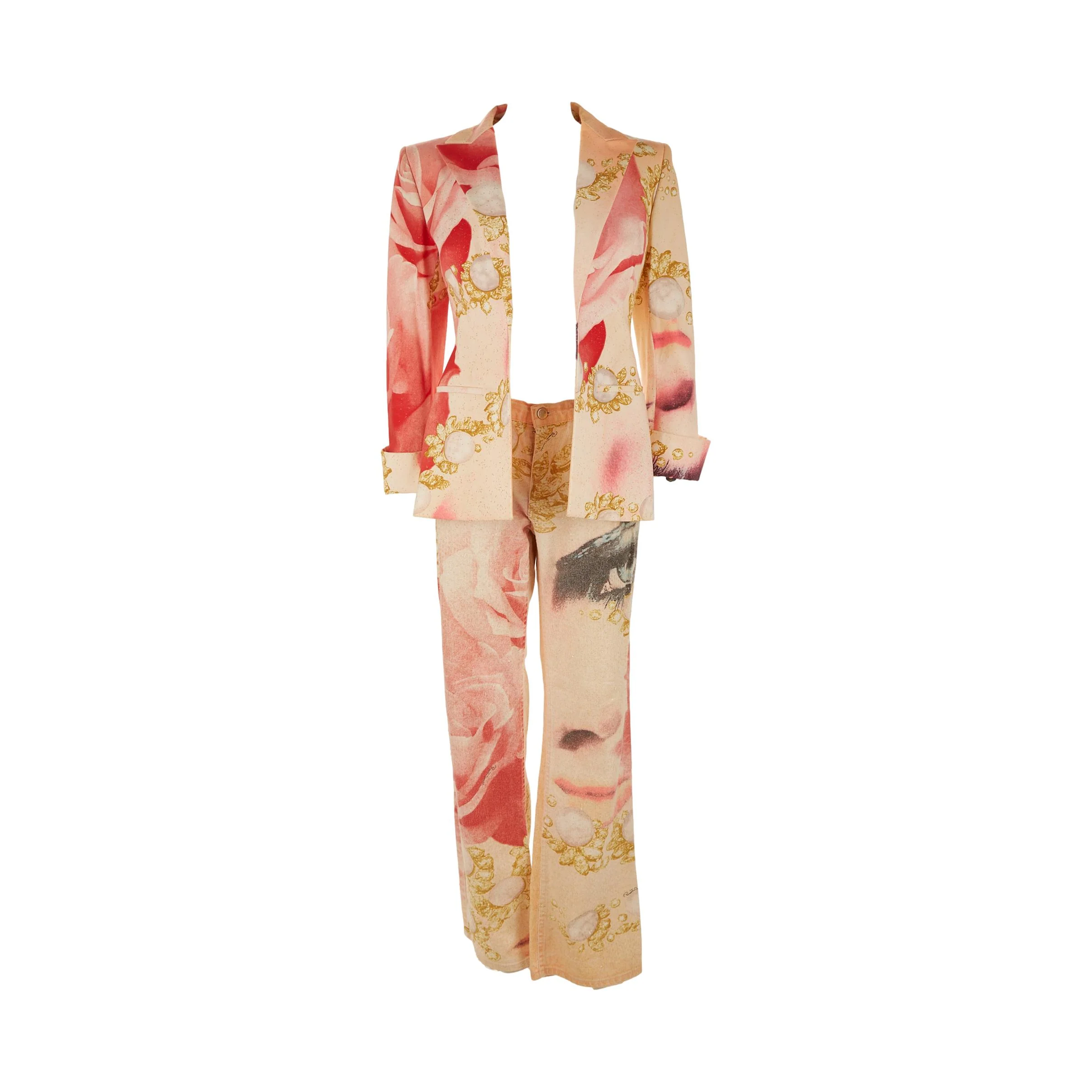 Roberto Cavalli Pink Eye Suit Set