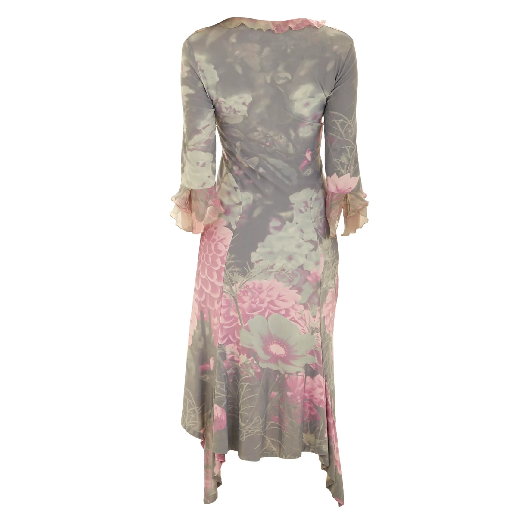 Roberto Cavalli Floral Print Ruffled Sleeve Dress - Image 2