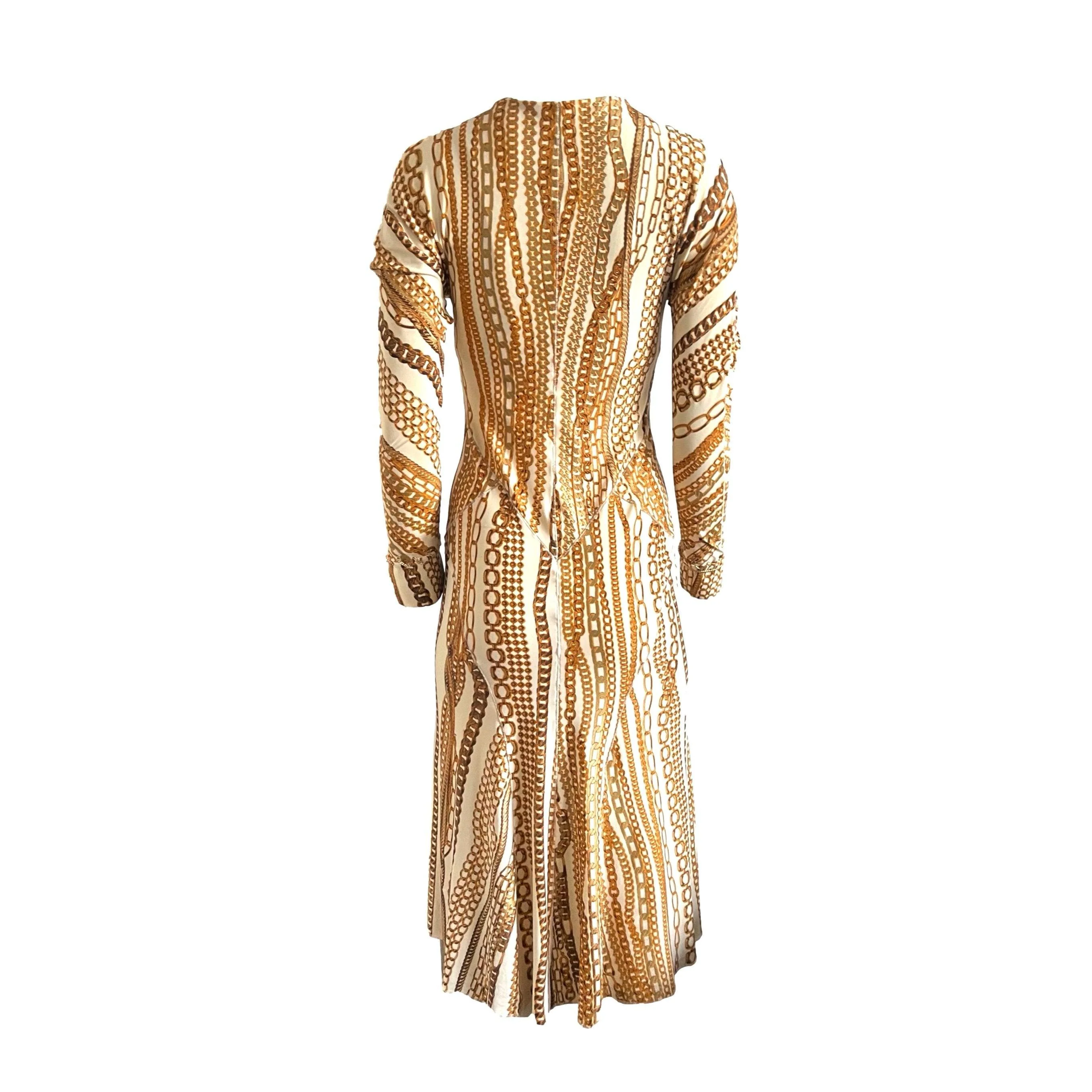 Roberto Cavalli Gold Chain Print Dress - Image 2