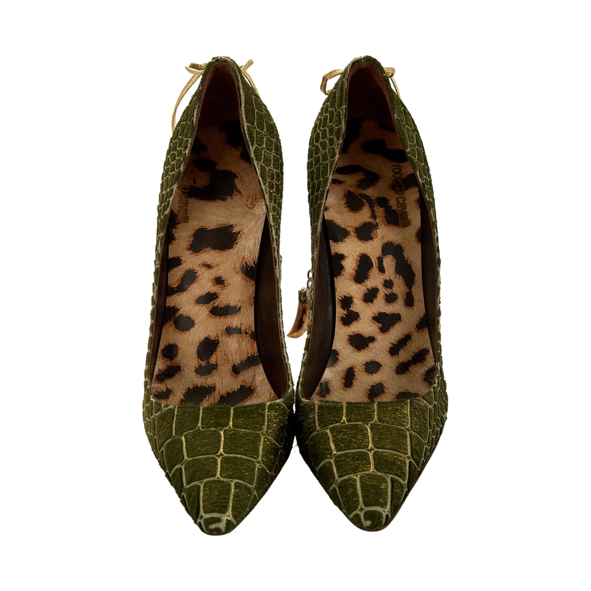 Roberto Cavalli Green Calfhair Heels - Image 3