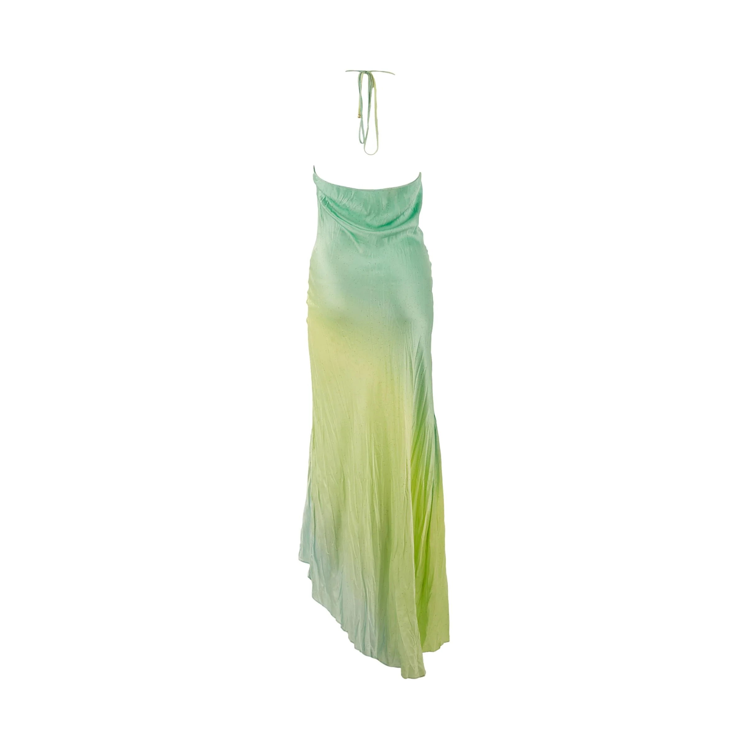 Roberto Cavalli Green Tie Dye Print Gown - Image 2