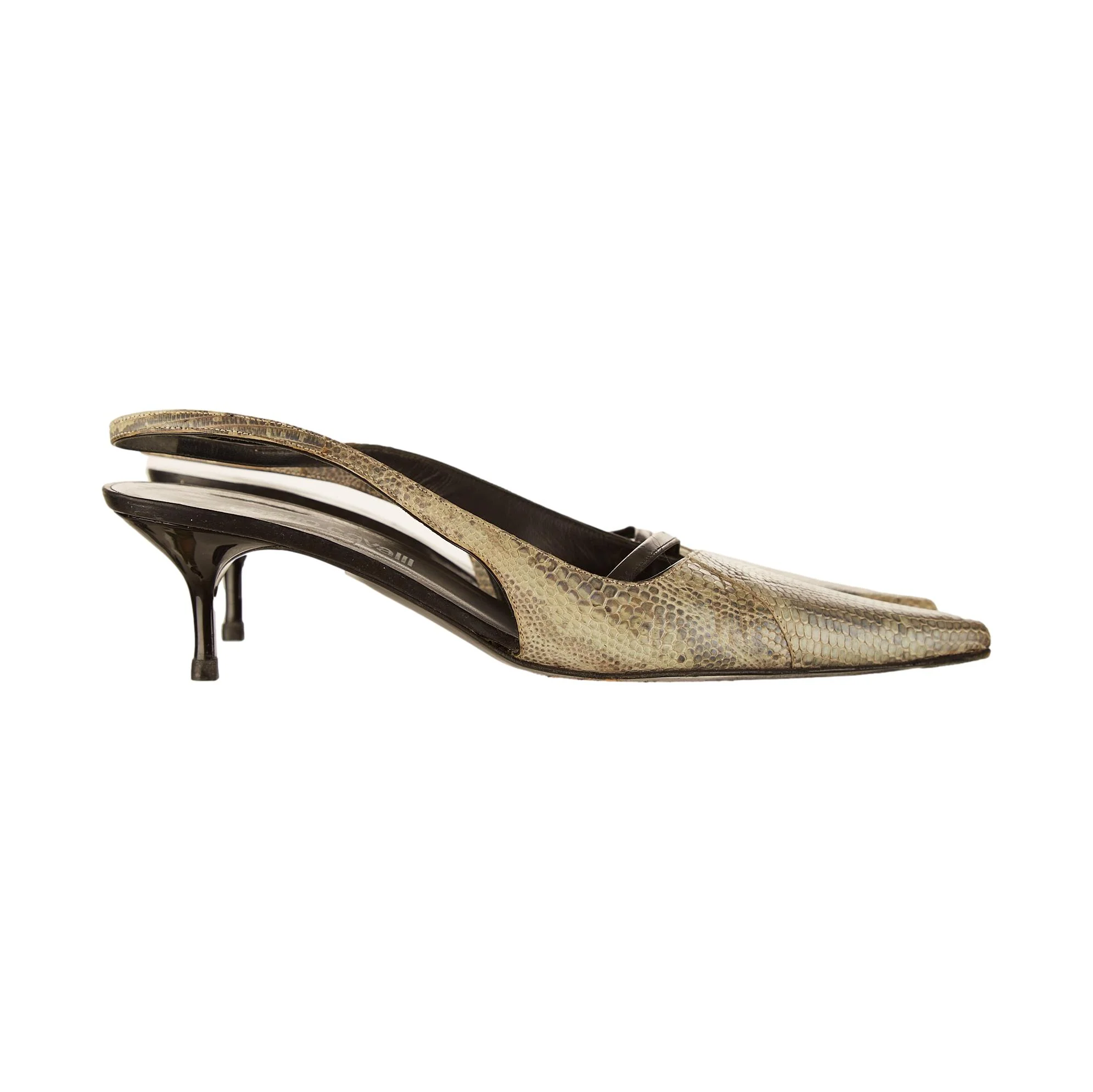 Roberto Cavalli Grey Snakeskin Heels - Image 2