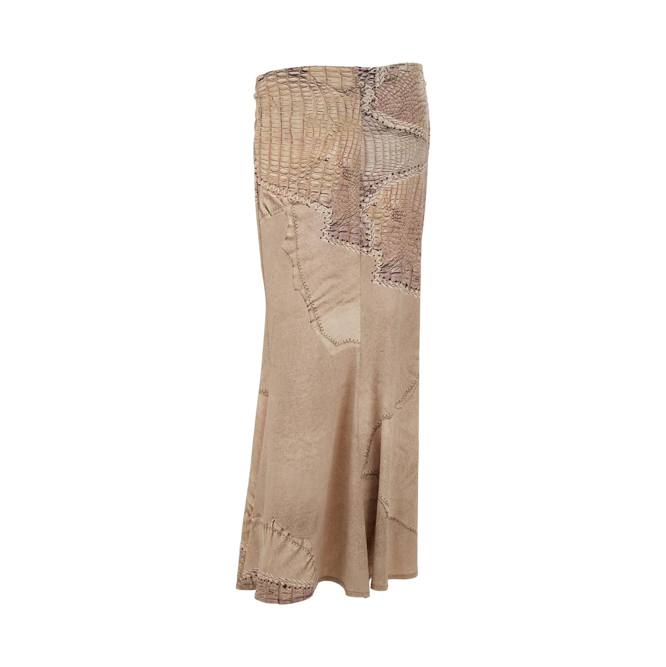 Roberto Cavalli Grey Snakeskin Print Skirt - Image 2