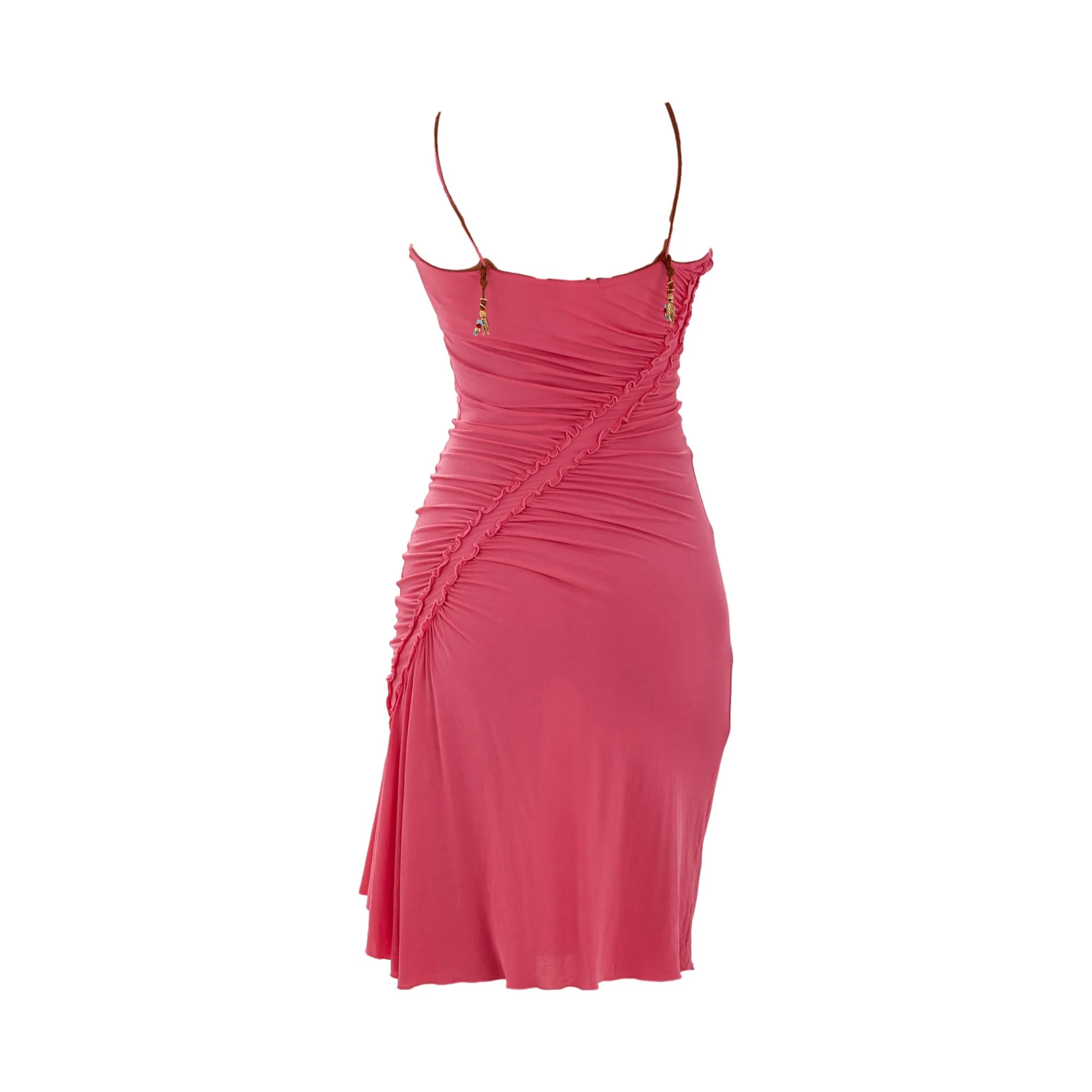 Roberto Cavalli Hot Pink Ruched Dress - Image 2