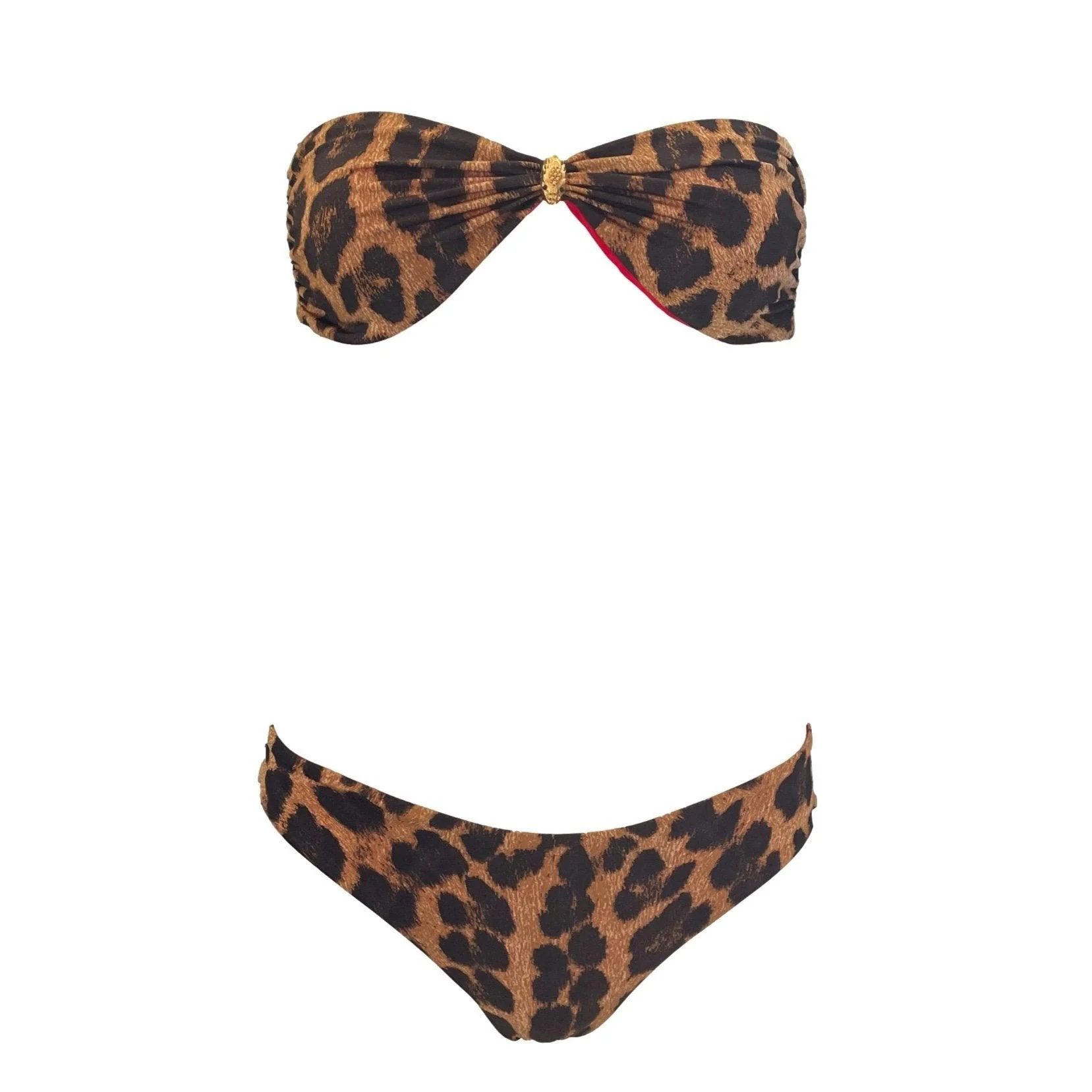 Roberto Cavalli Leopard Reversible Bandeau Bikini