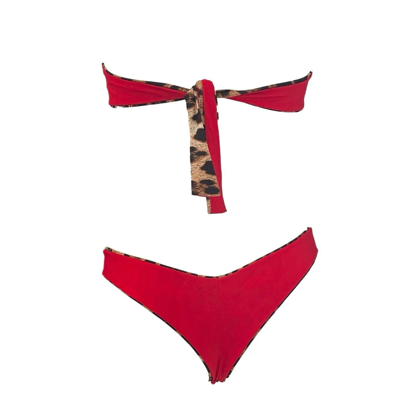 Roberto Cavalli Leopard Reversible Bandeau Bikini - Image 4