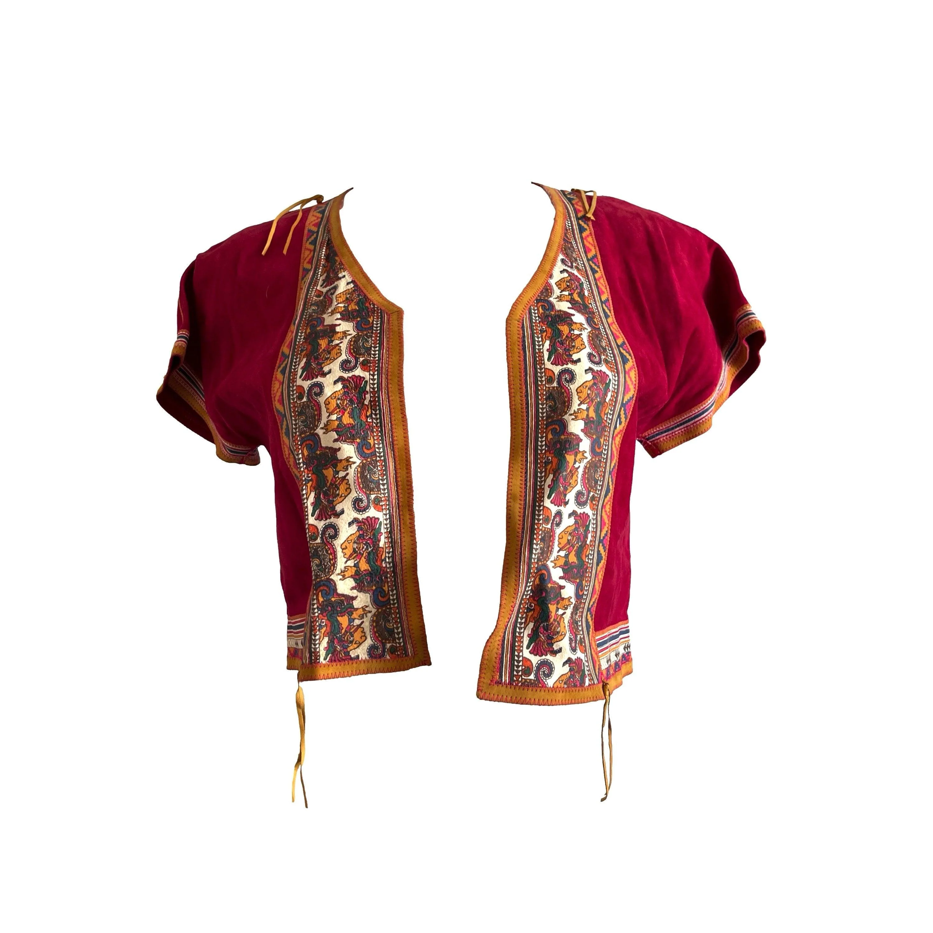 Roberto Cavalli Magenta Leather Vest