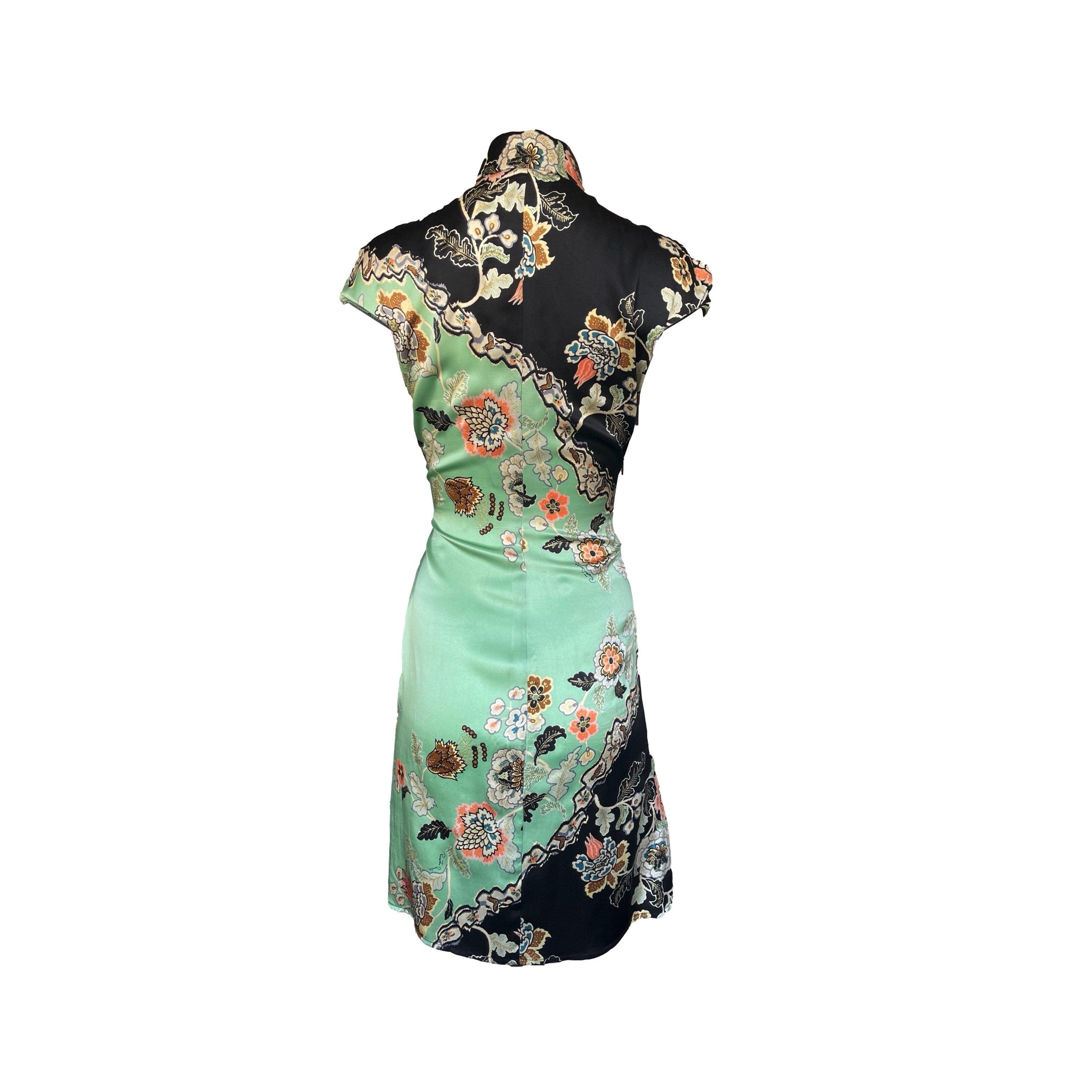 Roberto Cavalli Mint Floral Print Dress - Image 2