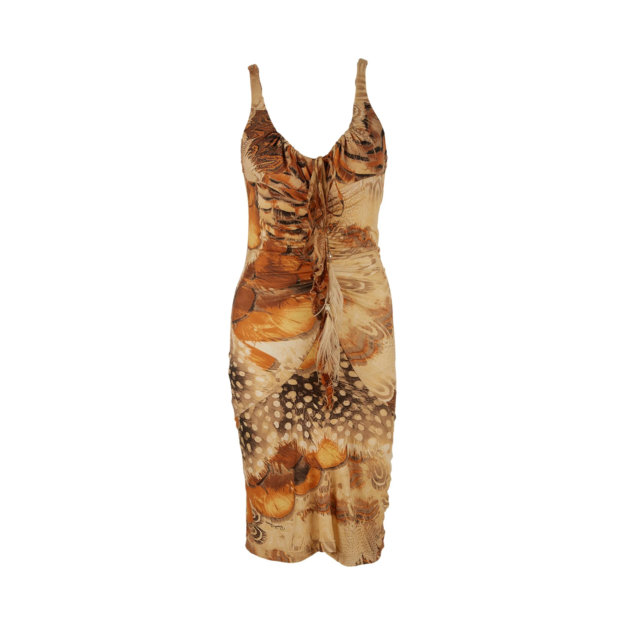 Roberto Cavalli Animal Print Ruched Dress