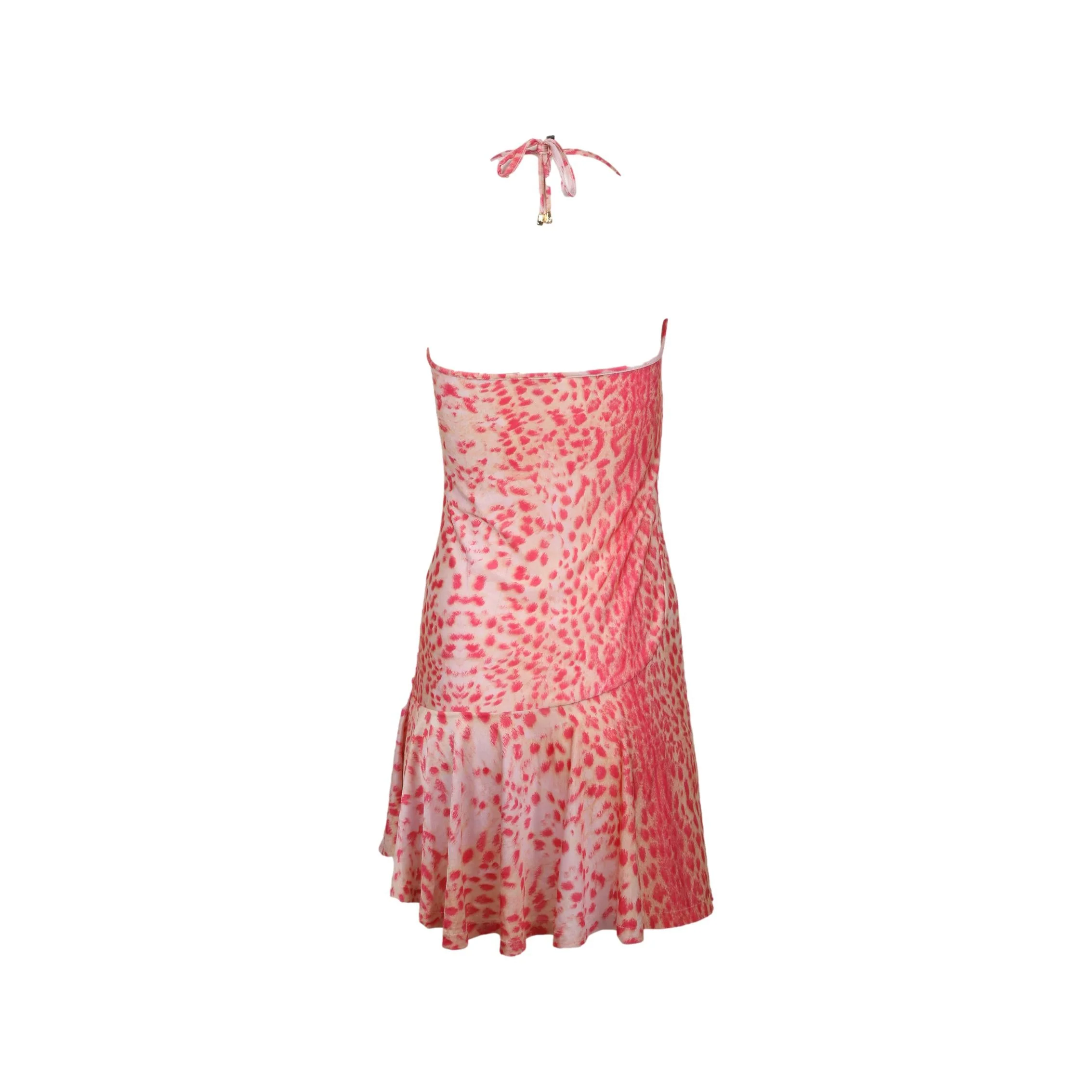 Roberto Cavalli Pink Cheetah Halter Mini Dress - Image 2