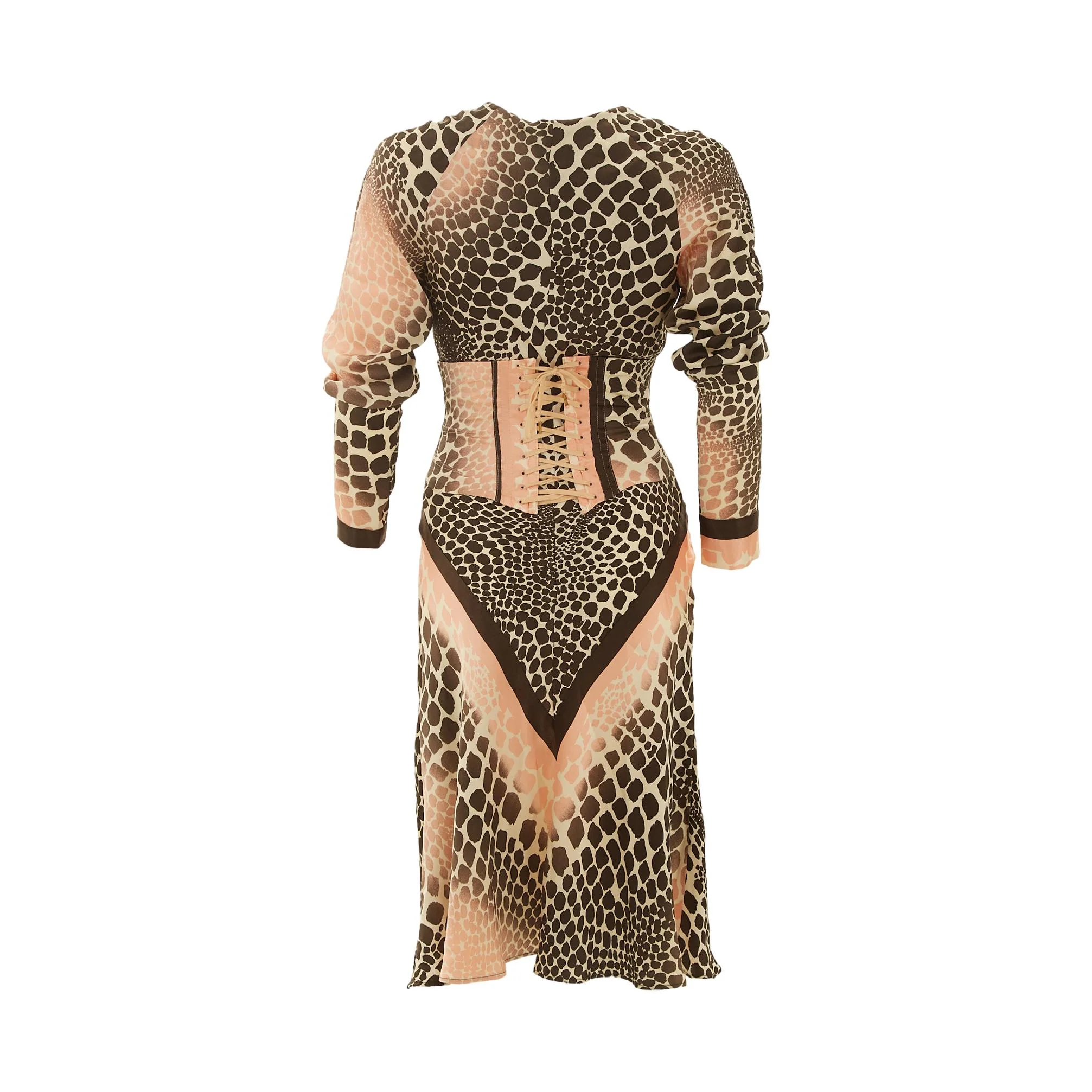 Roberto Cavalli Pink Cheetah Print Corset Dress Set - Image 4