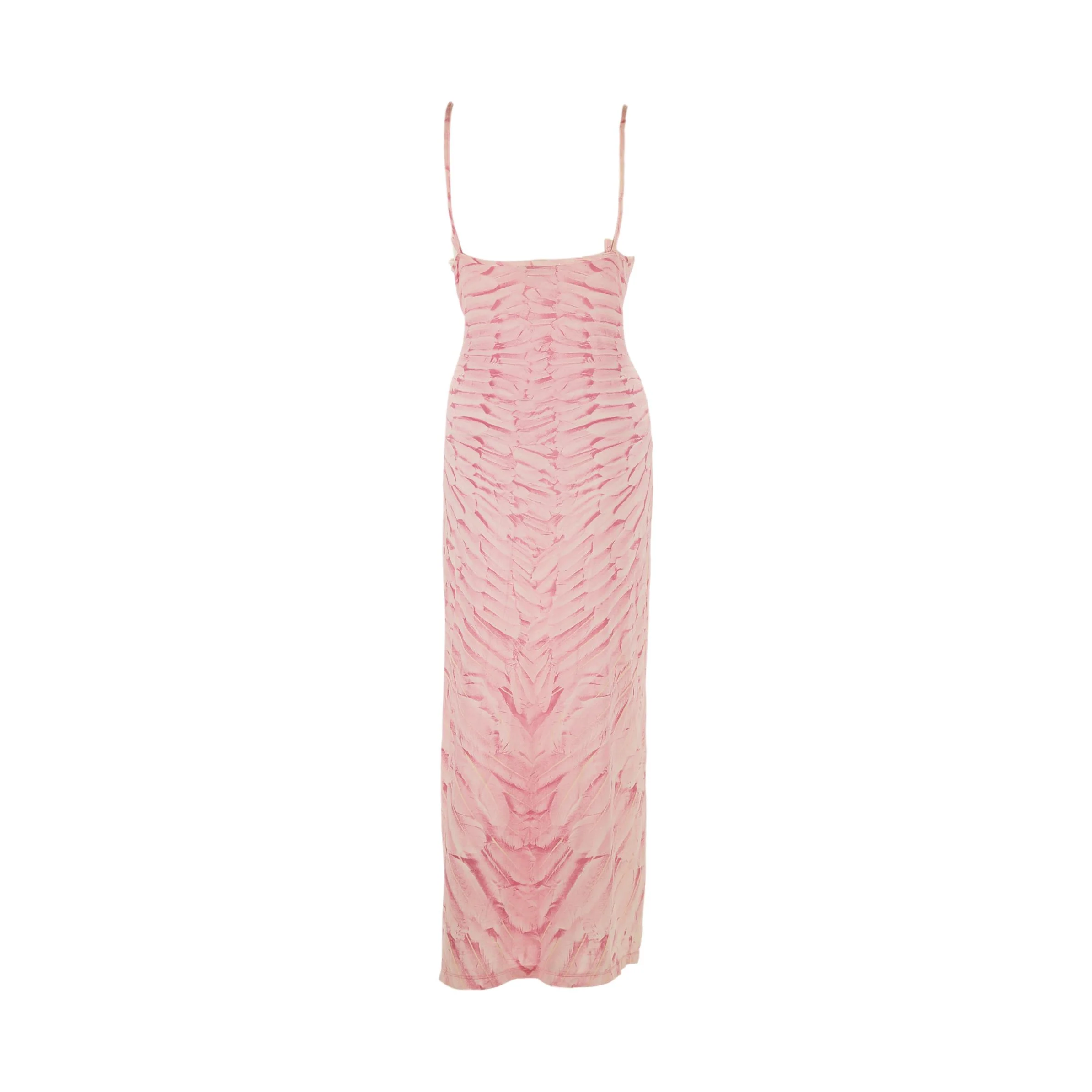Roberto Cavalli Pink Feather Print Dress - Image 2