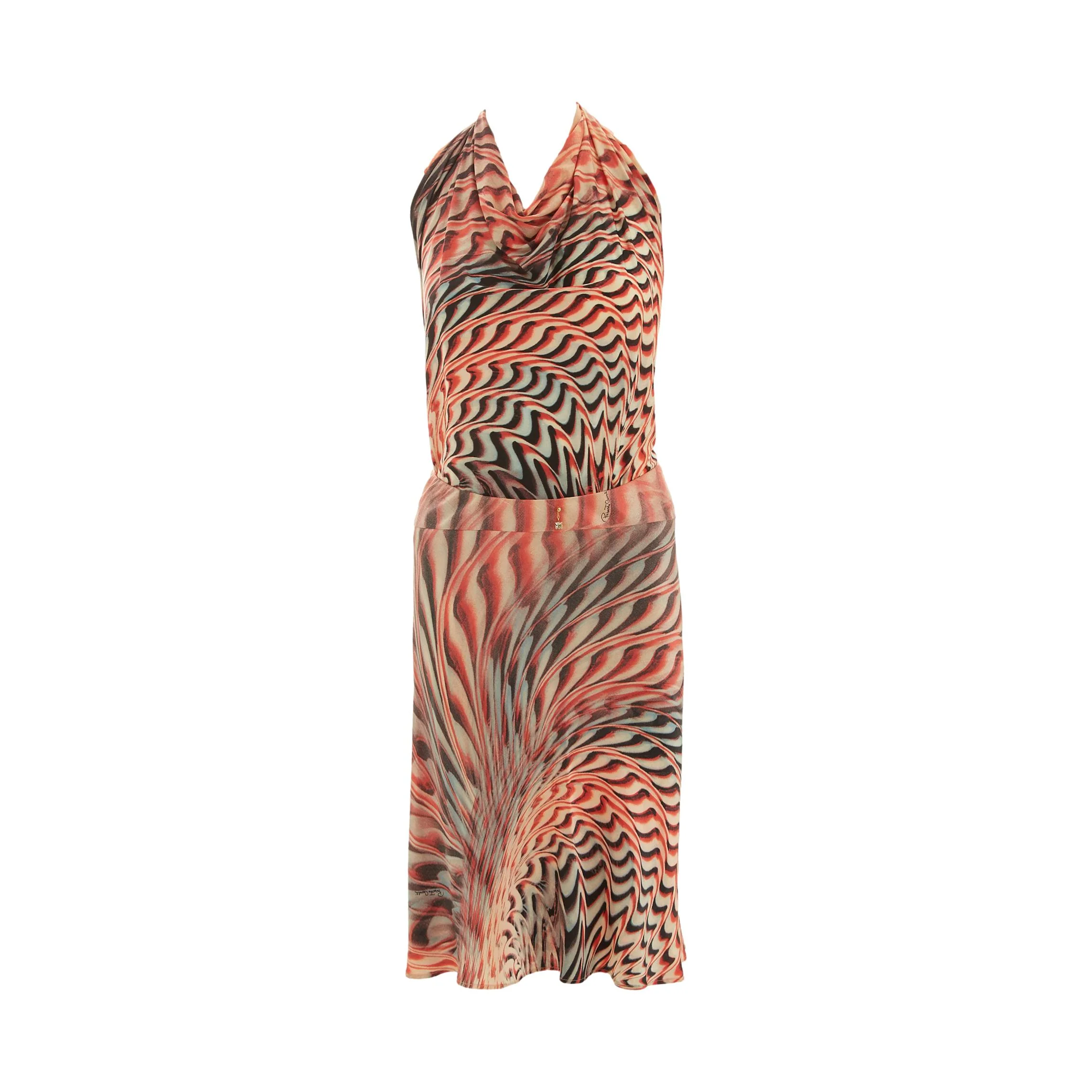 Roberto Cavalli Pink Print Skirt Set