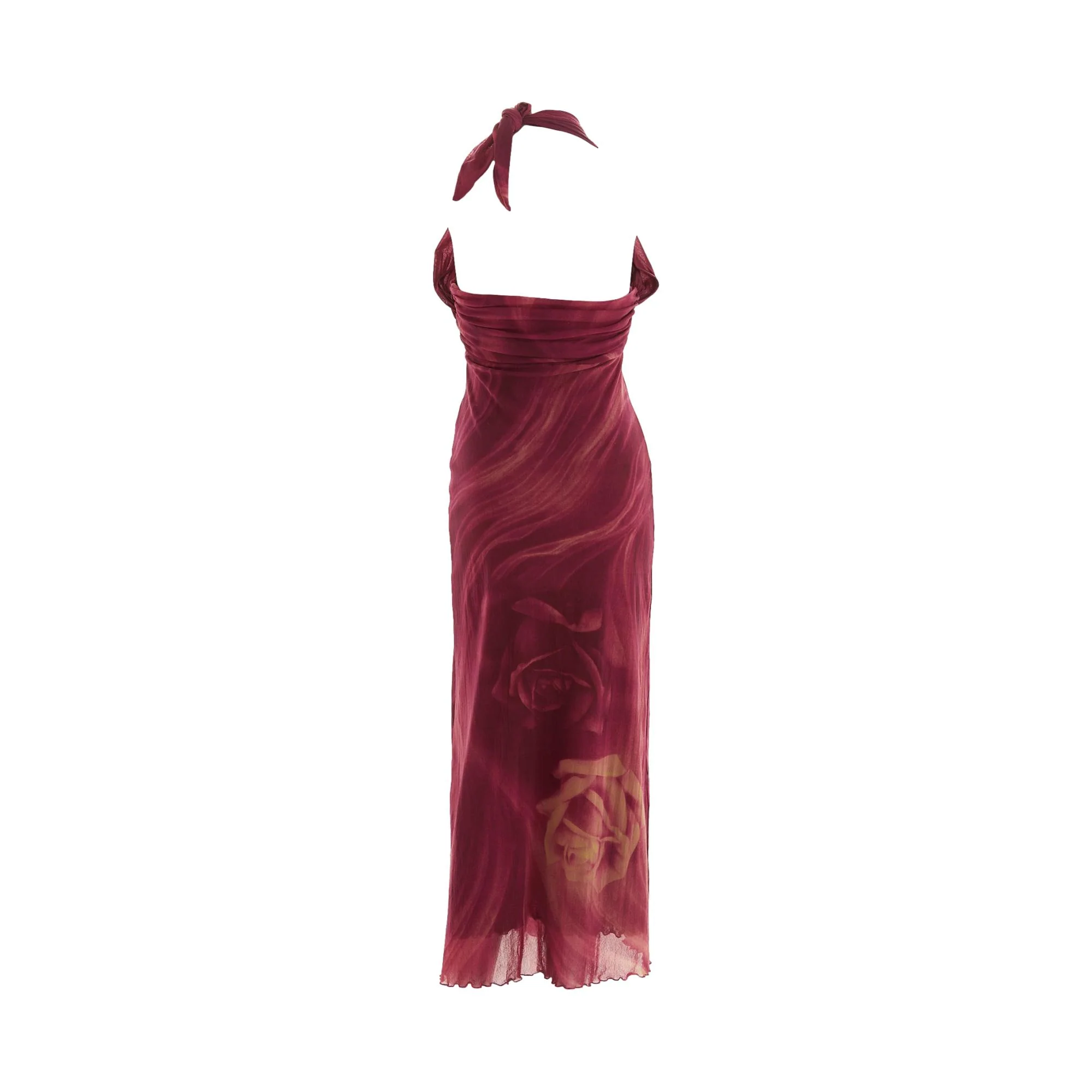 Roberto Cavalli Pink Rose Print Halter Dress - Image 2