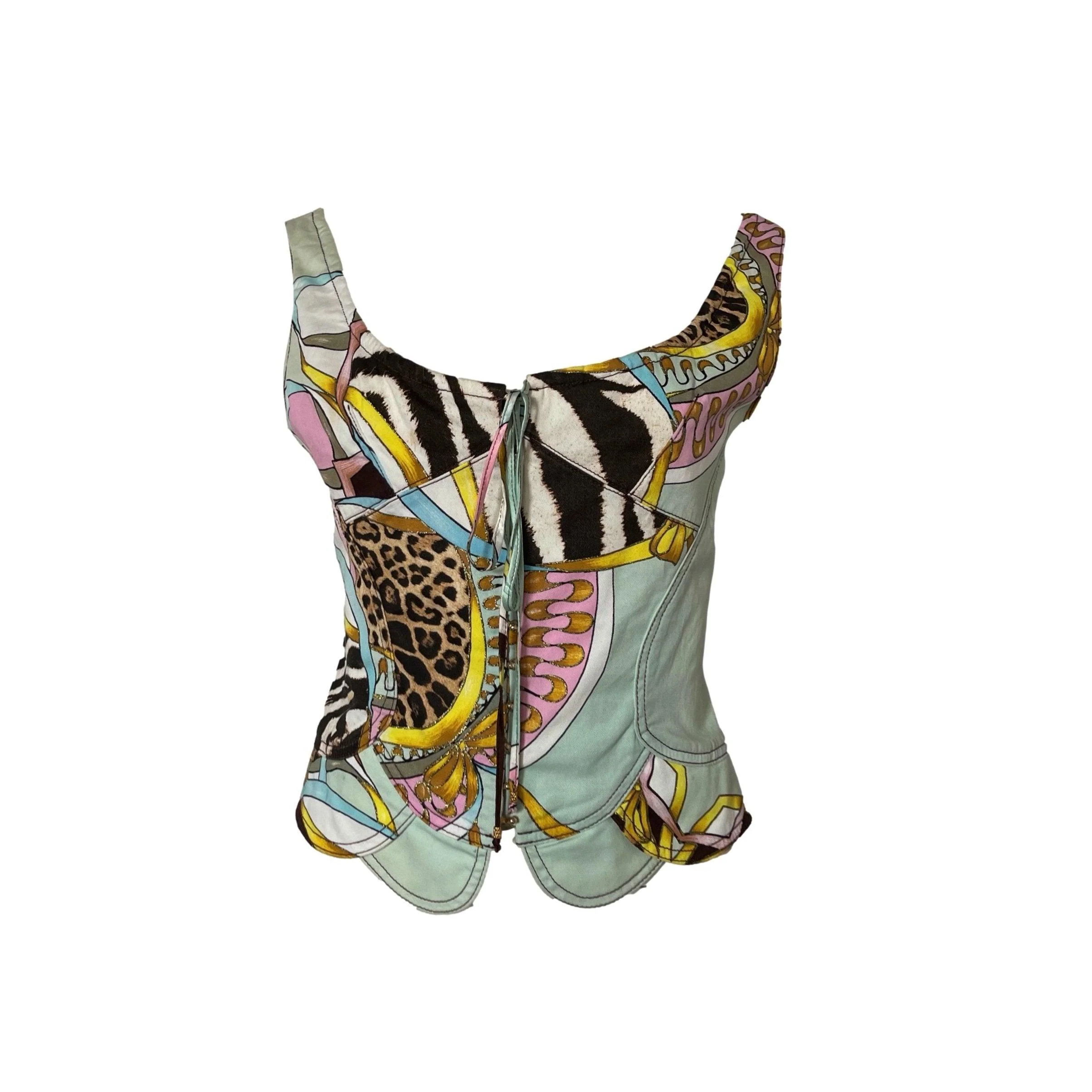 Roberto Cavalli Print Corset