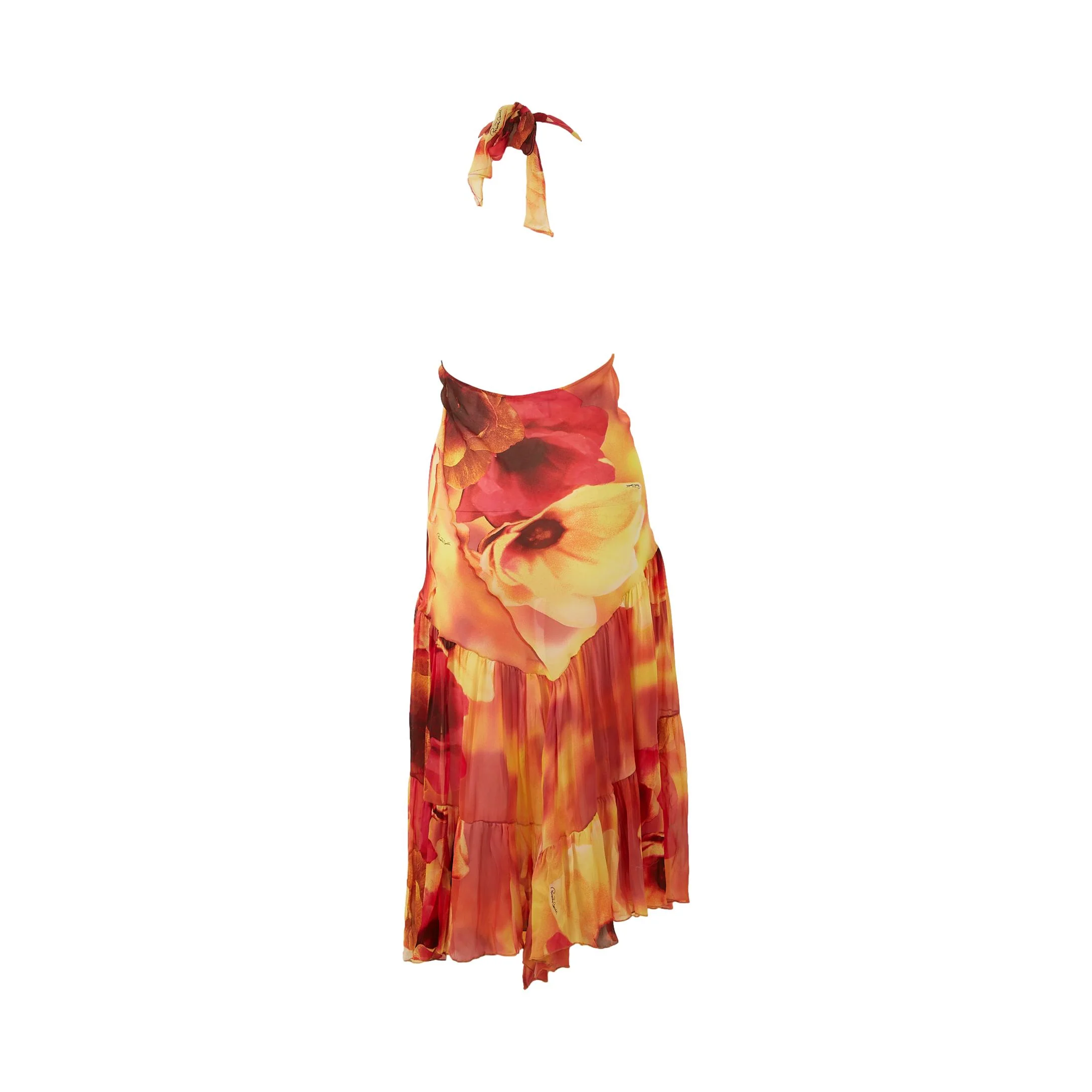 Roberto Cavalli Red Rose Print Dress - Image 2