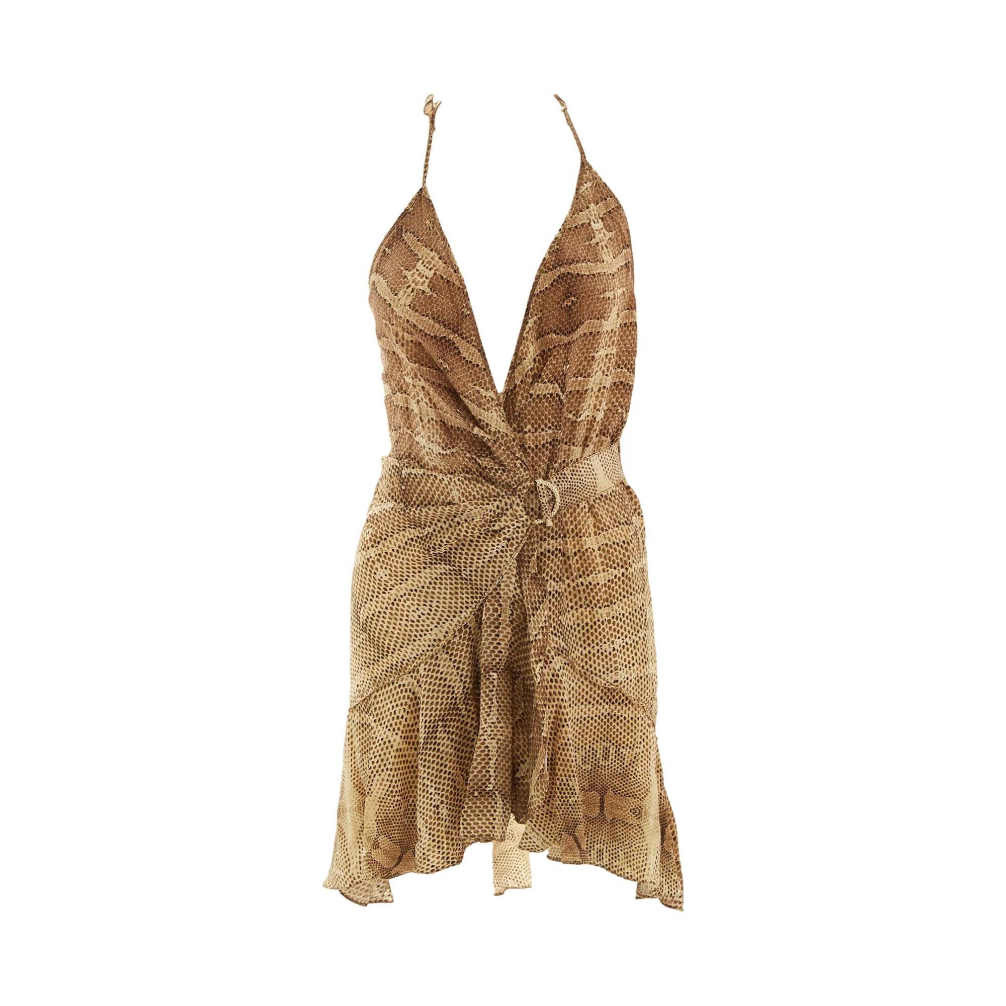 Roberto Cavalli Snakeskin Print Mini Dress