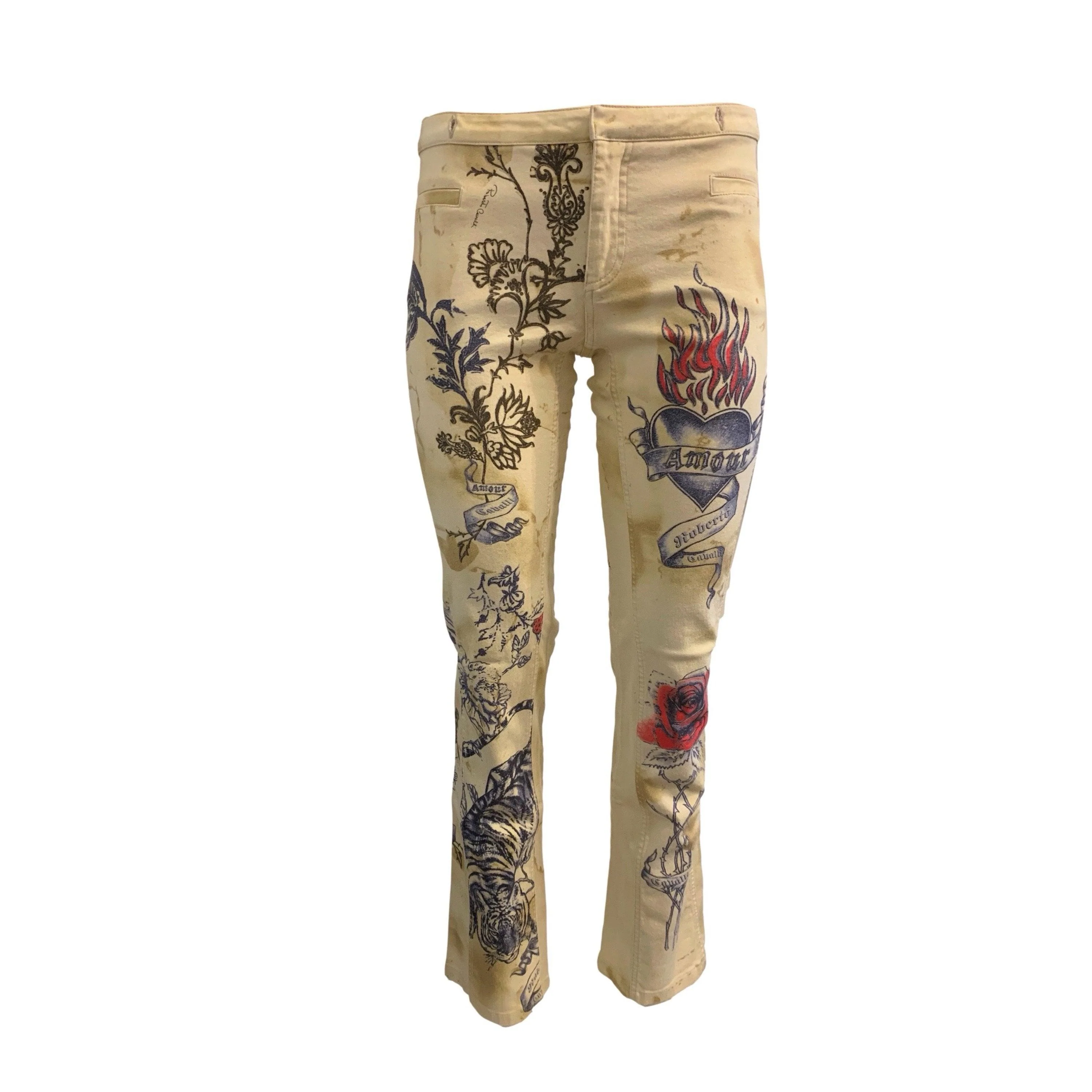 Roberto Cavalli Tattoo Print Denim - Image 2