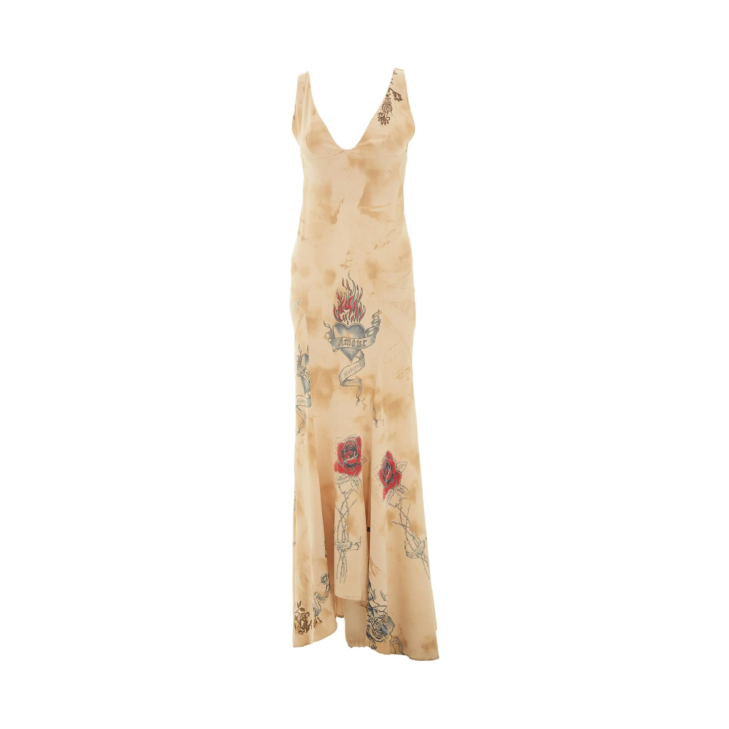 Roberto Cavalli Tattoo Print Dress