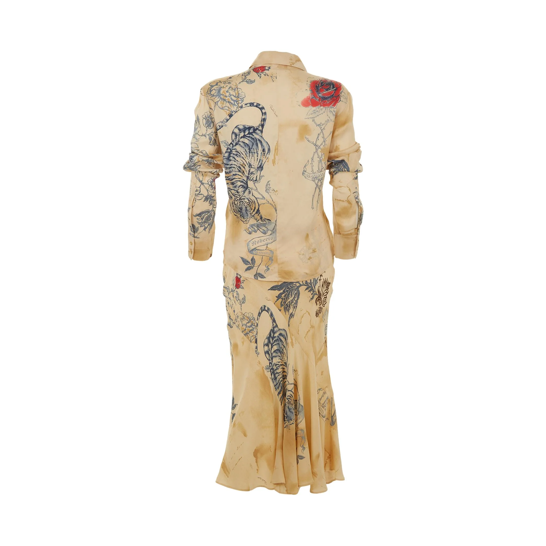 Roberto Cavalli Tattoo Print Skirt Set - Image 3