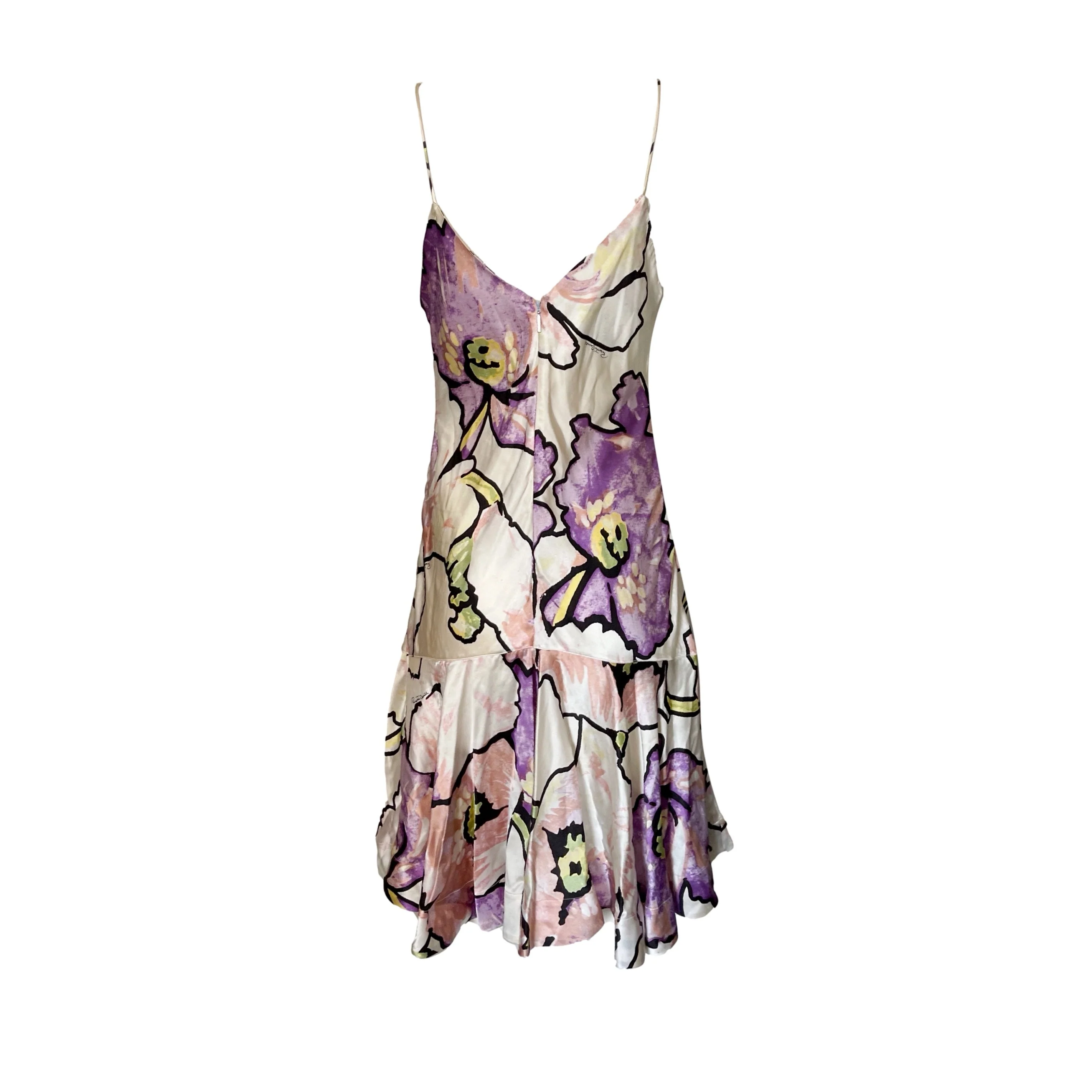 Roberto Cavalli Violet Floral Silk Dress - Image 3