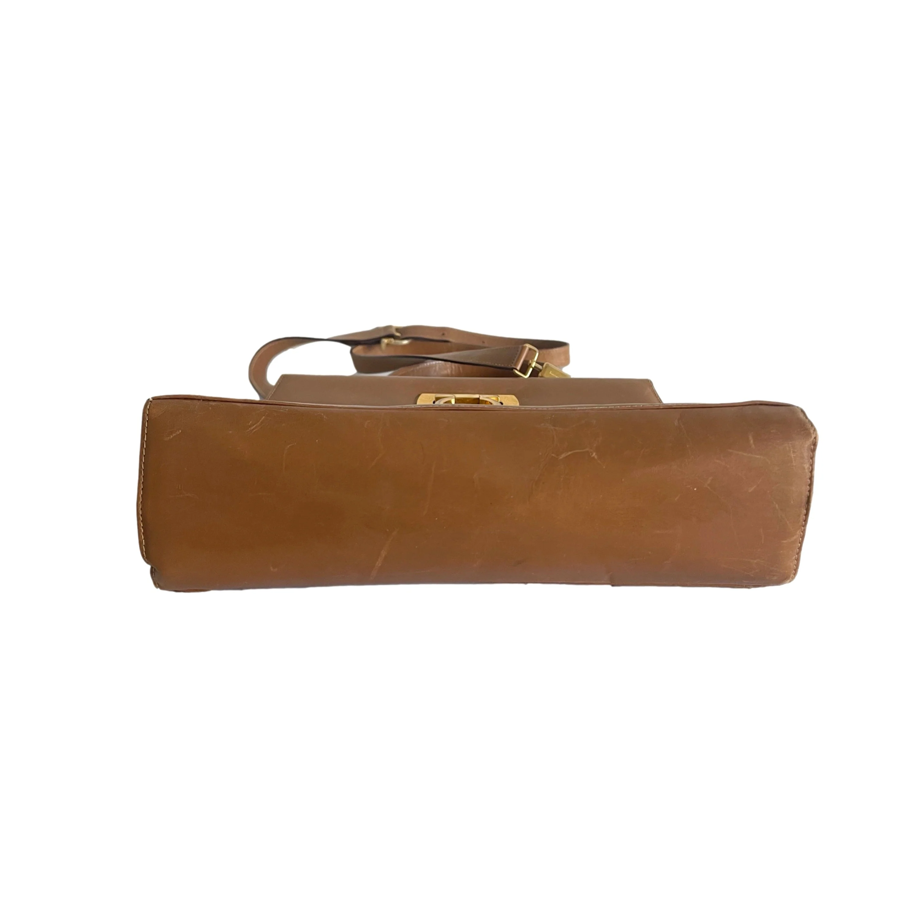 Salvatore Ferragamo Brown Structured Top Handle Bag - Image 2
