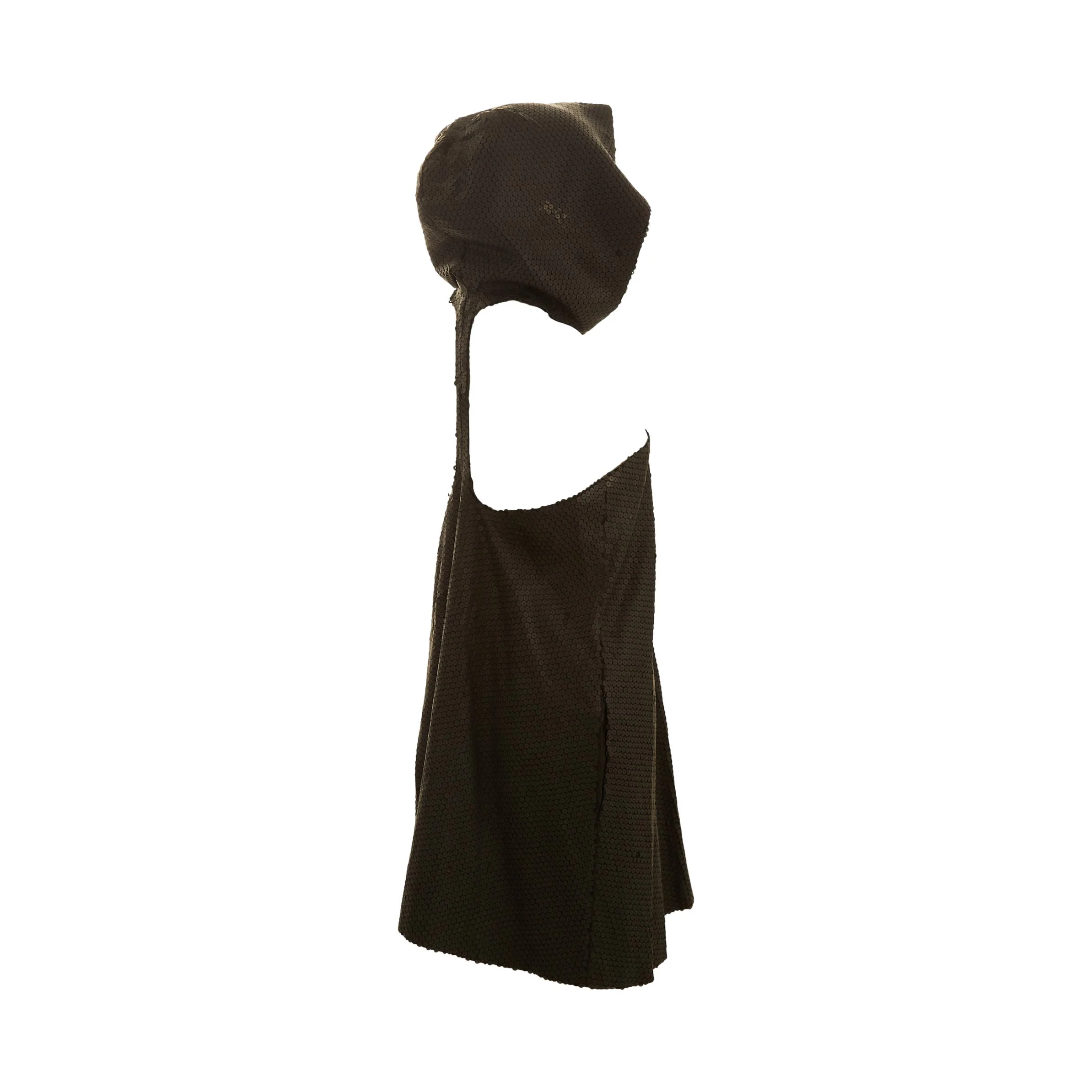 Stephen Sprouse Black Sequin Hooded Dress - Image 3