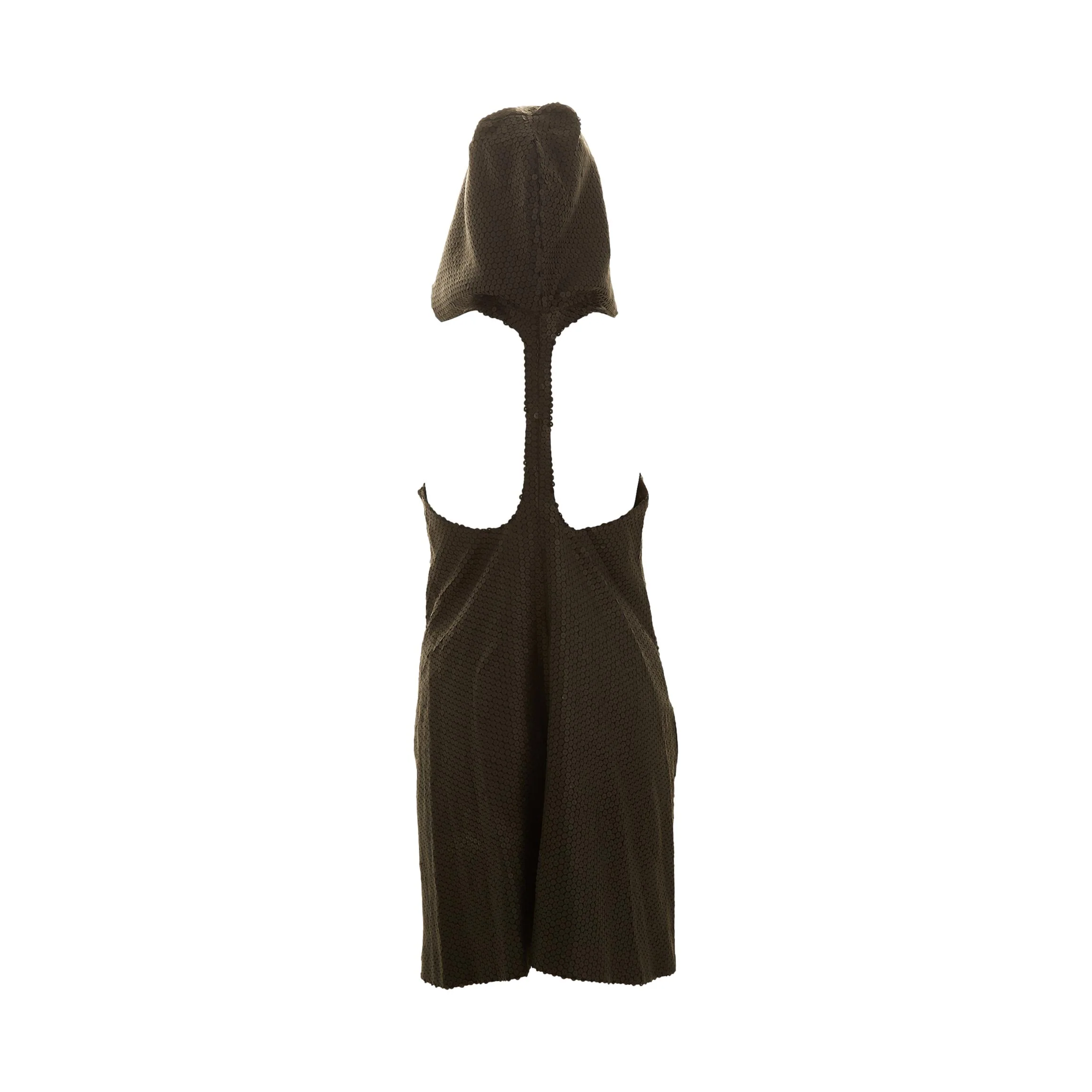 Stephen Sprouse Black Sequin Hooded Dress - Image 4