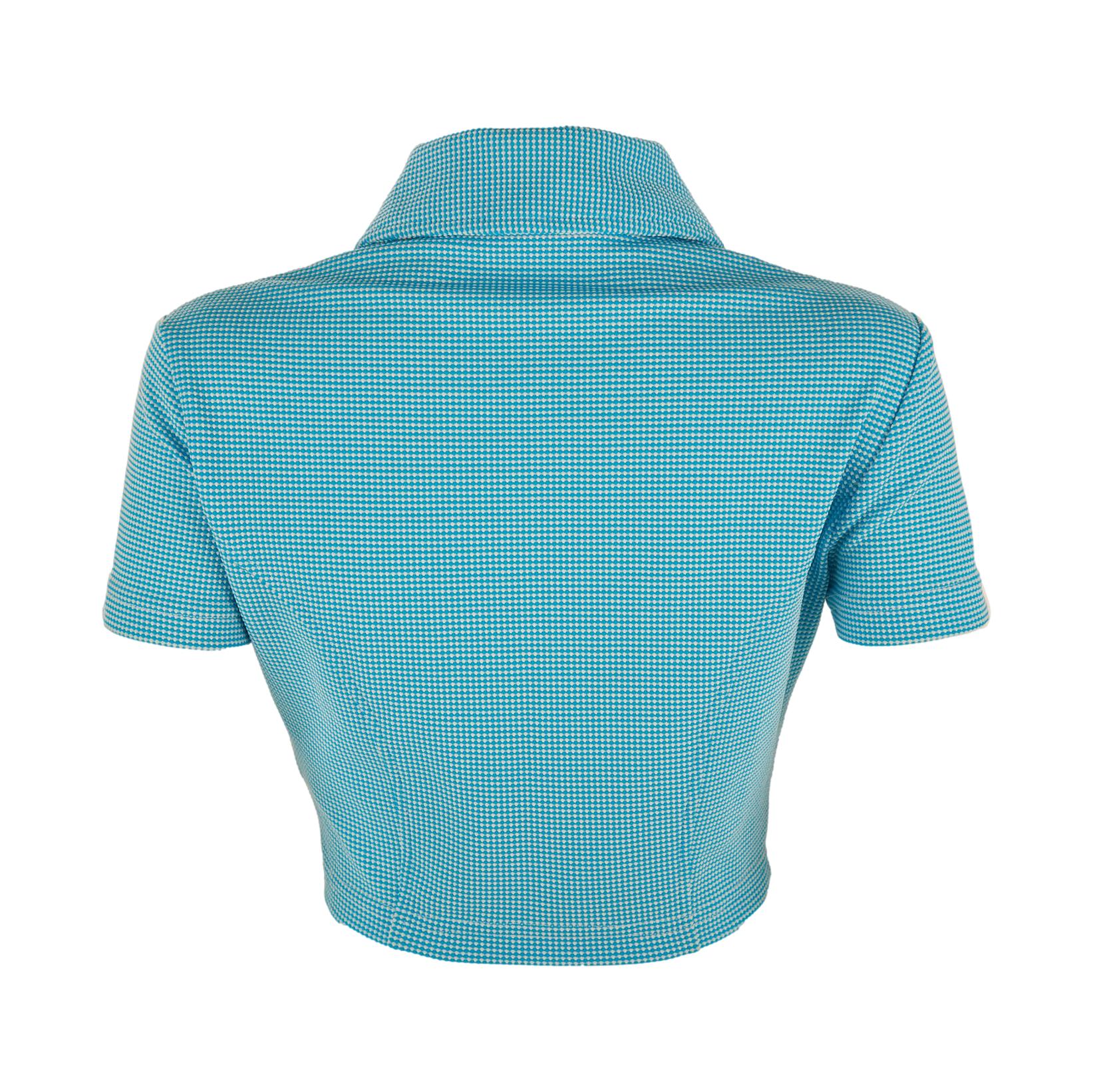 Versace Baby Blue Medusa Crop Top - Image 2