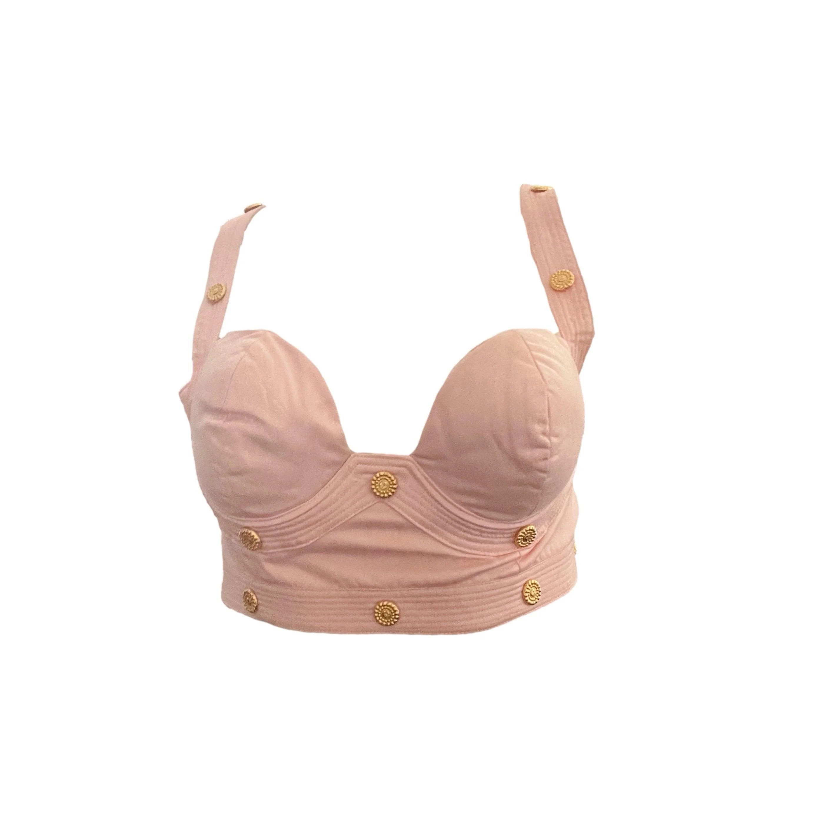 Versace Baby Pink Cropped Bustier