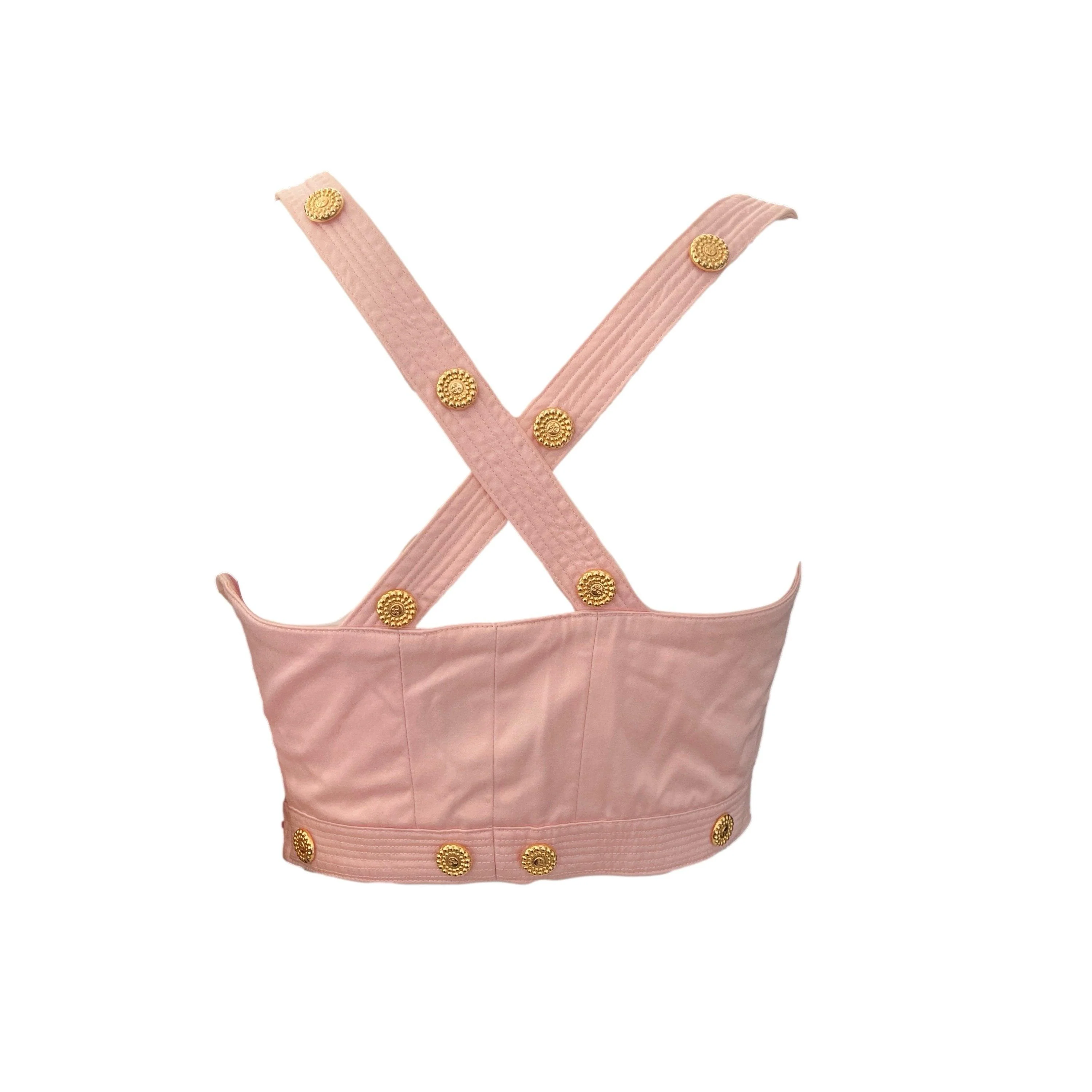 Versace Baby Pink Cropped Bustier - Image 2