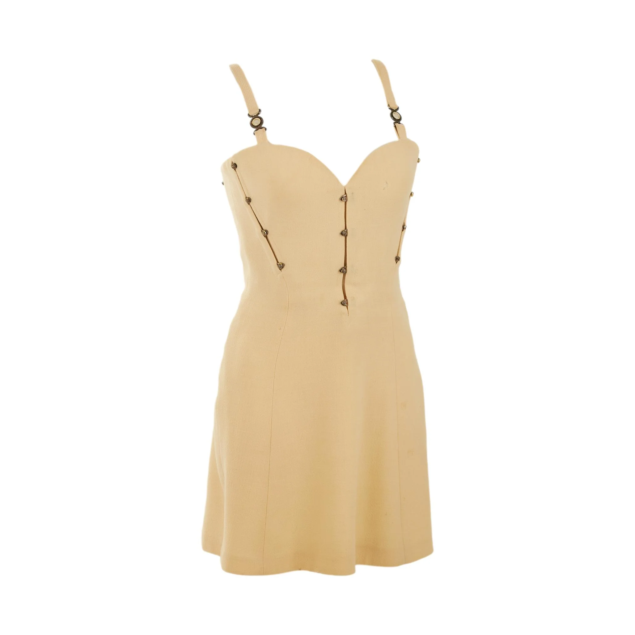 Versace Beige Medusa Corset Dress - Image 3