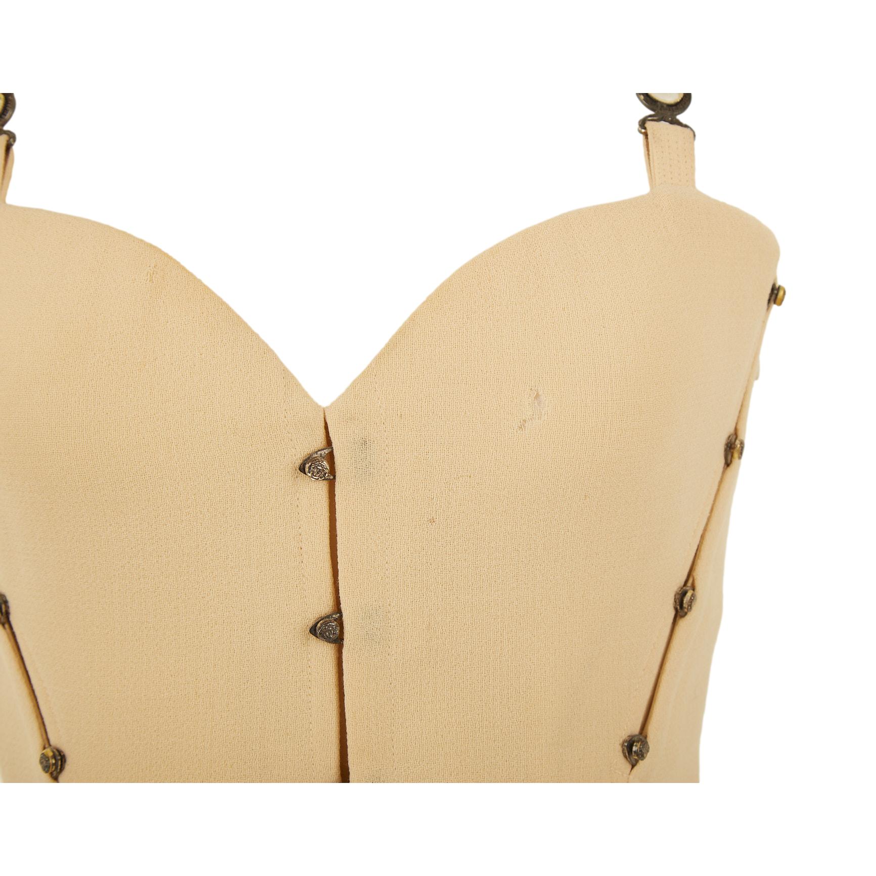 Versace Beige Medusa Corset Dress - Image 4