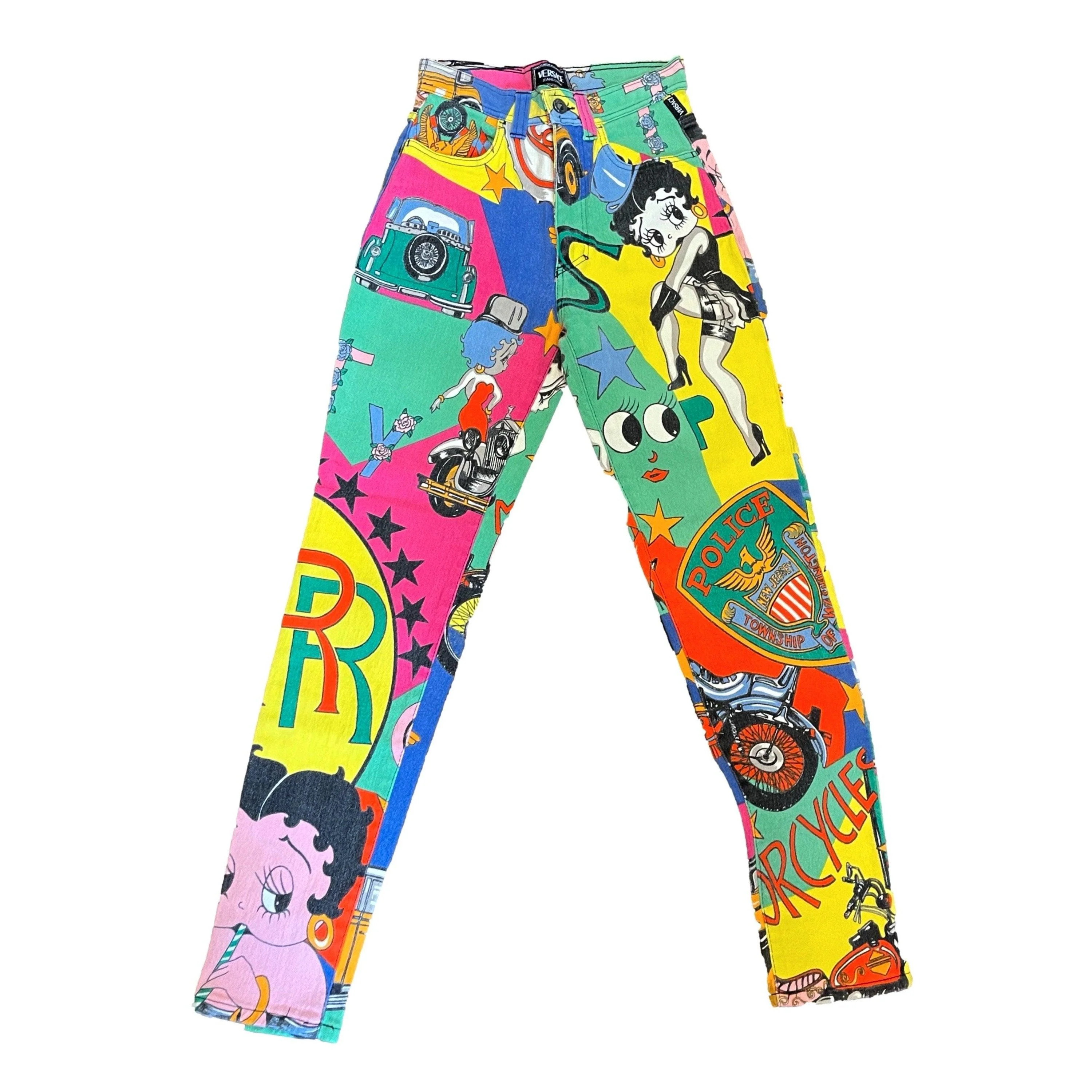Versace Betty Boop Print Jeans