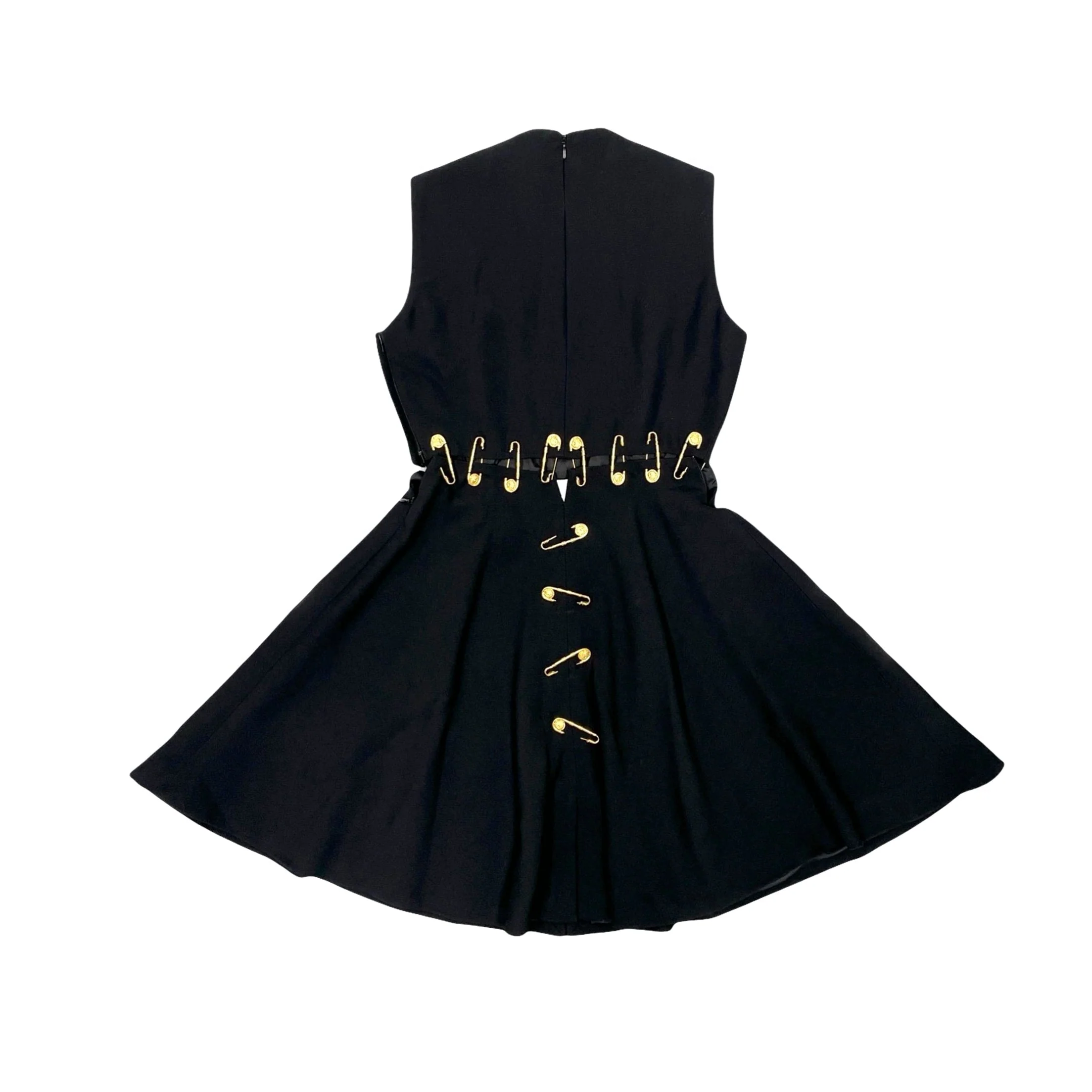 Versace Black Logo Safety Pin Dress - Image 2