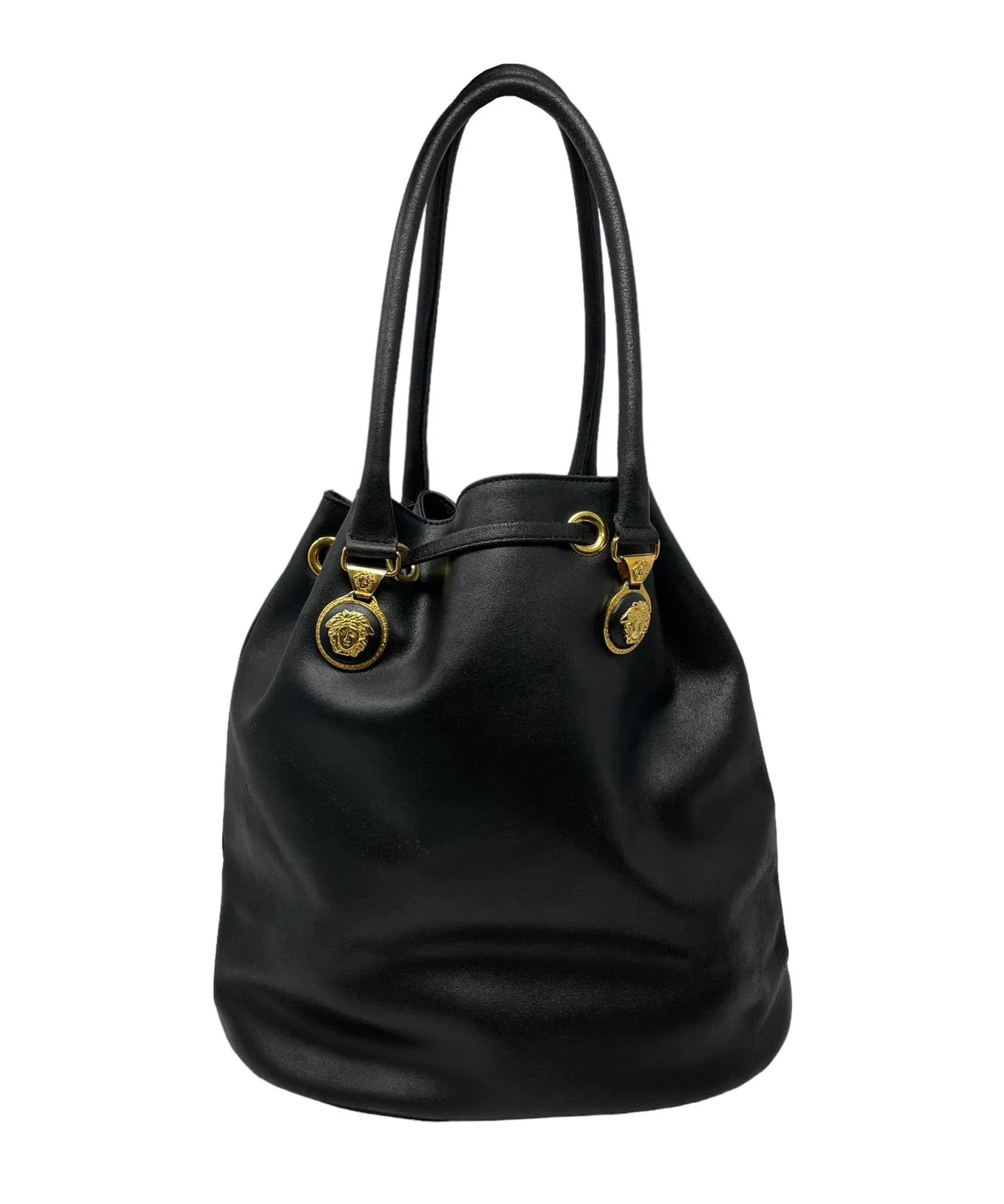 Versace Black Logo Bucket Bag - Image 3