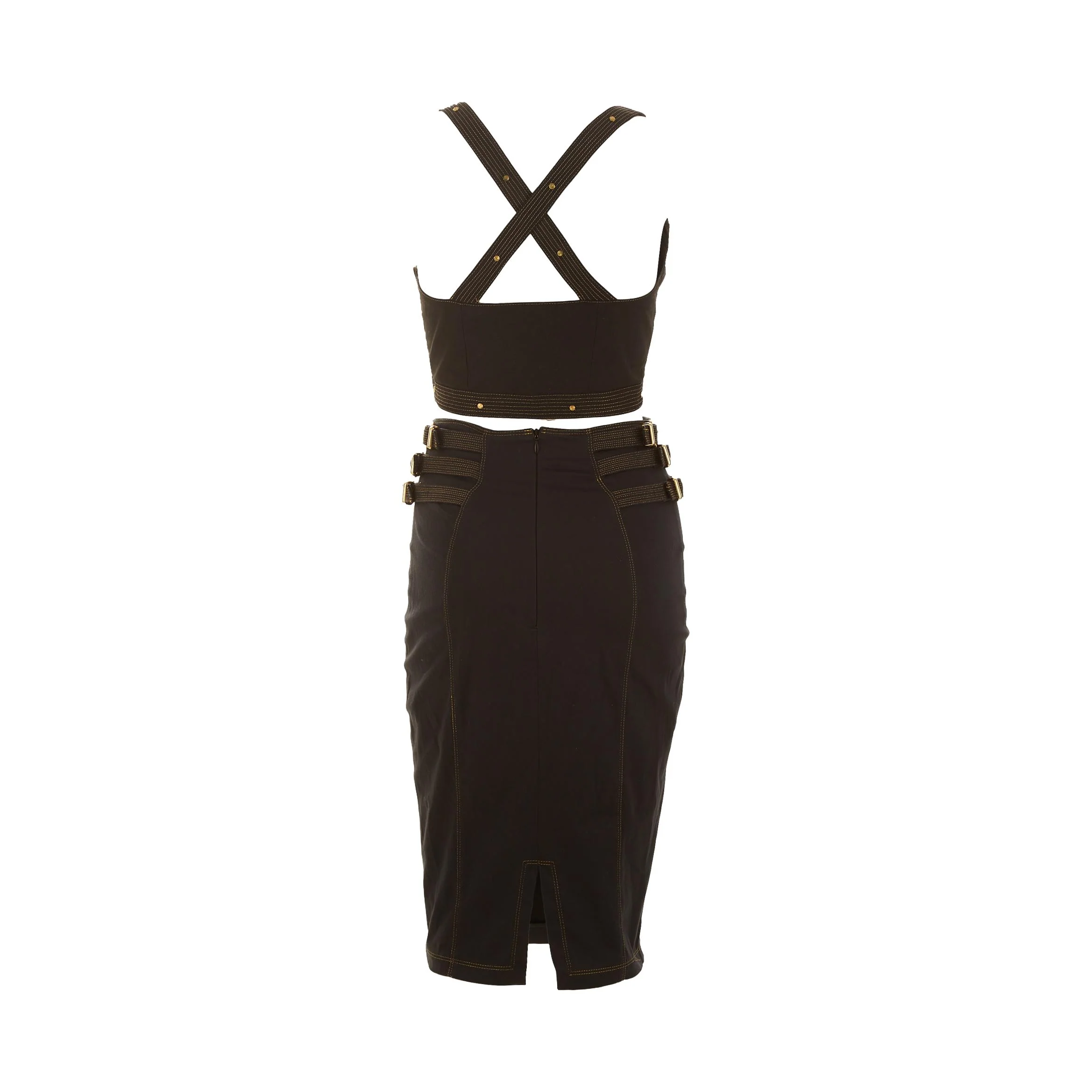 Versace Black Studded Skirt Set - Image 2