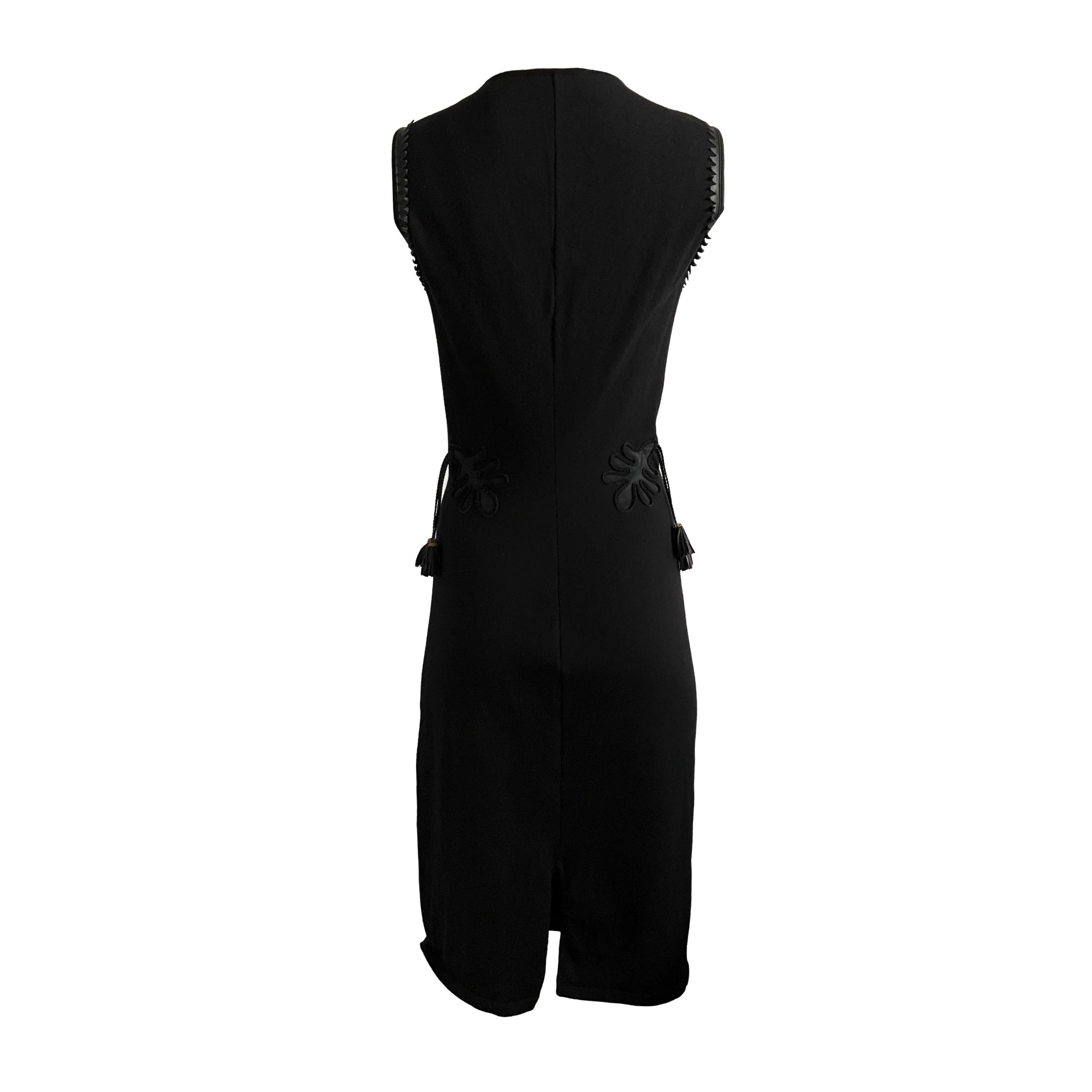 Versace Black Tassel Dress - Image 2