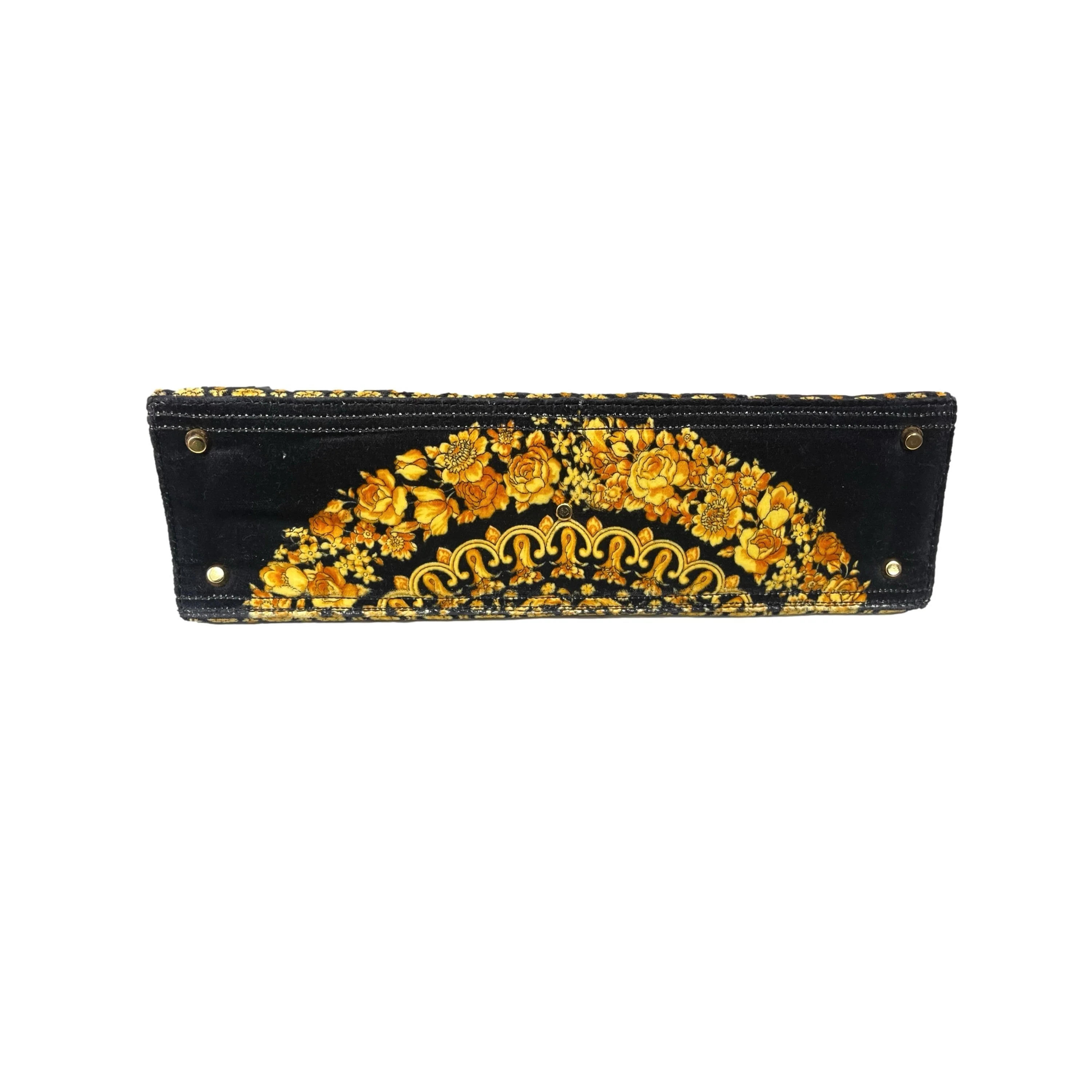 Versace Black Velour Top Handle Bag - Image 3